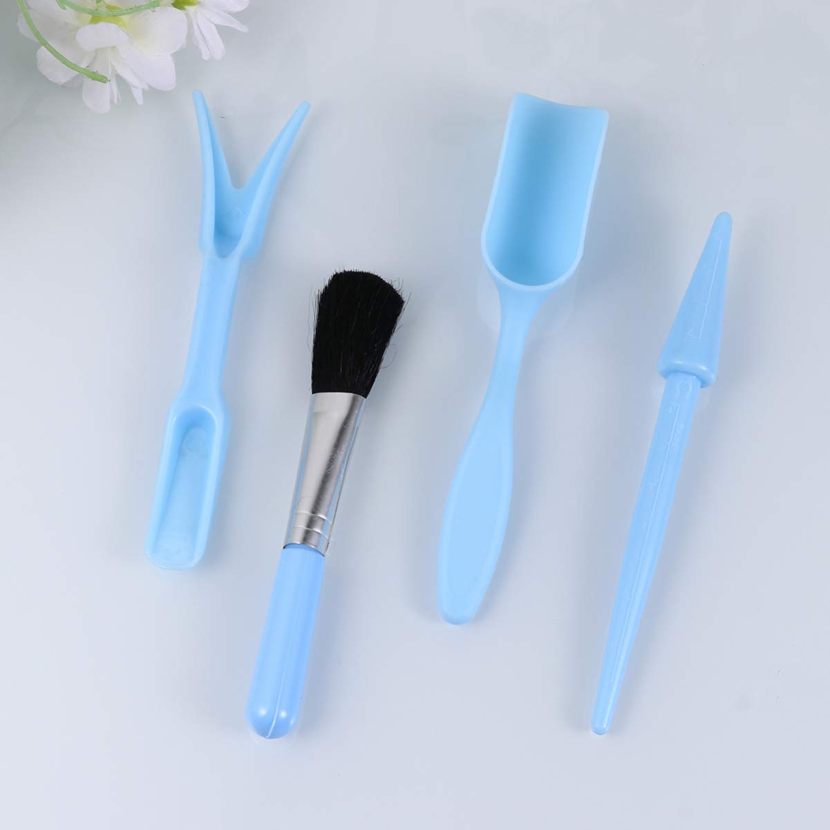 Happyyami Mini Indoor Gardening Tool Set for Succulent Plants - 3-Piece Blue Potting Tools Kit with Trowel, Fork & Rake - Perfect for Home Planting, Herb Gardens & Small Houseplants Care