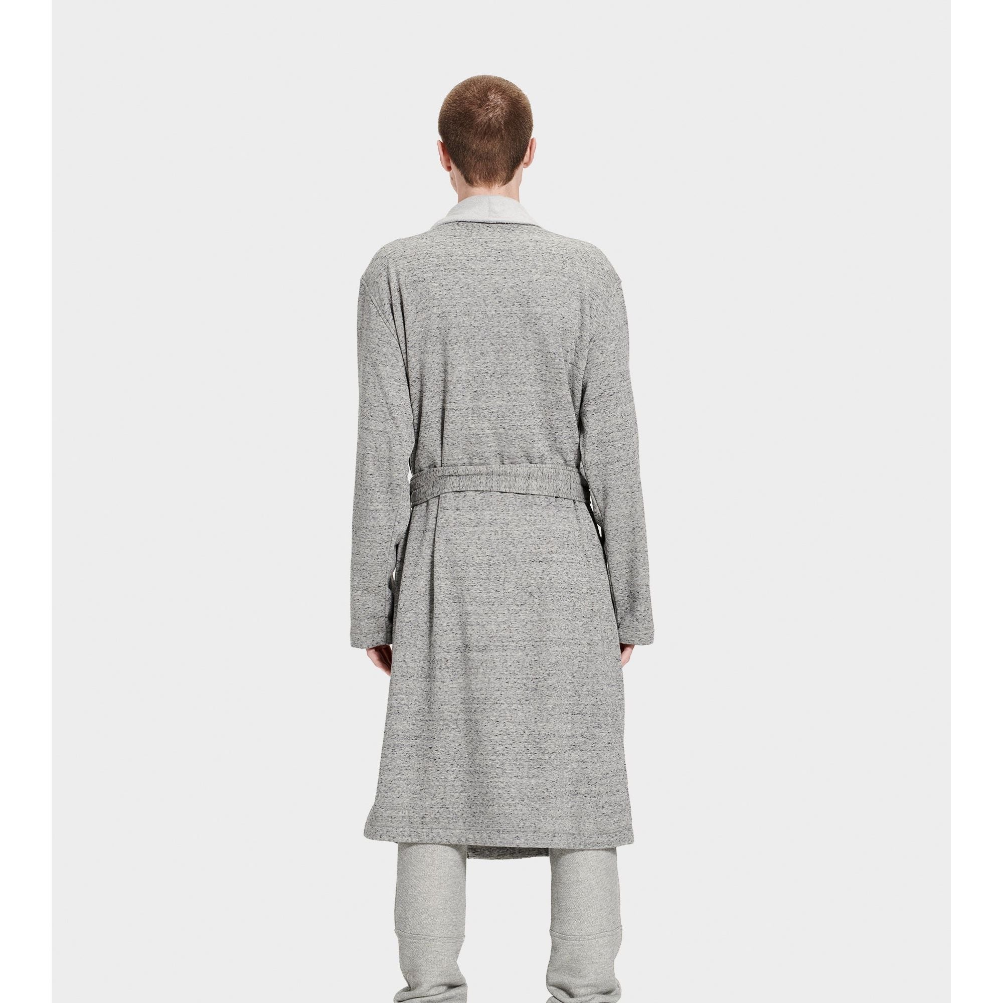 UGG Men's Robinson Robe in Grey Heather - Soft Fleece Bathrobe for Men - Perfect for Lounging, Spa Days & Cozy Home Wear