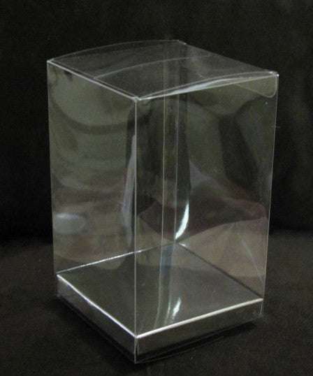 100 Pack 5x8cm Clear PVC Plastic Folding Gift Boxes - Small Rectangle/Square Jewelry Packaging for Wedding, Party Favors, Candy, Chocolate & Soap | Perfect for DIY Crafts, Retail Display & Gift Wrapping