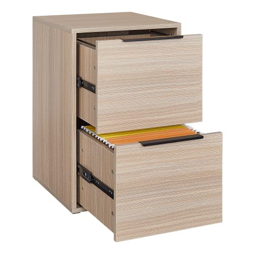 LUCYPAL 2-Drawer Wooden File Cabinet - Vertical Letter Size Storage Organizer for Home Office | Portable Filing Cabinet in Beige | Perfect for Document Storage, Office Organization & Small Space Solutions