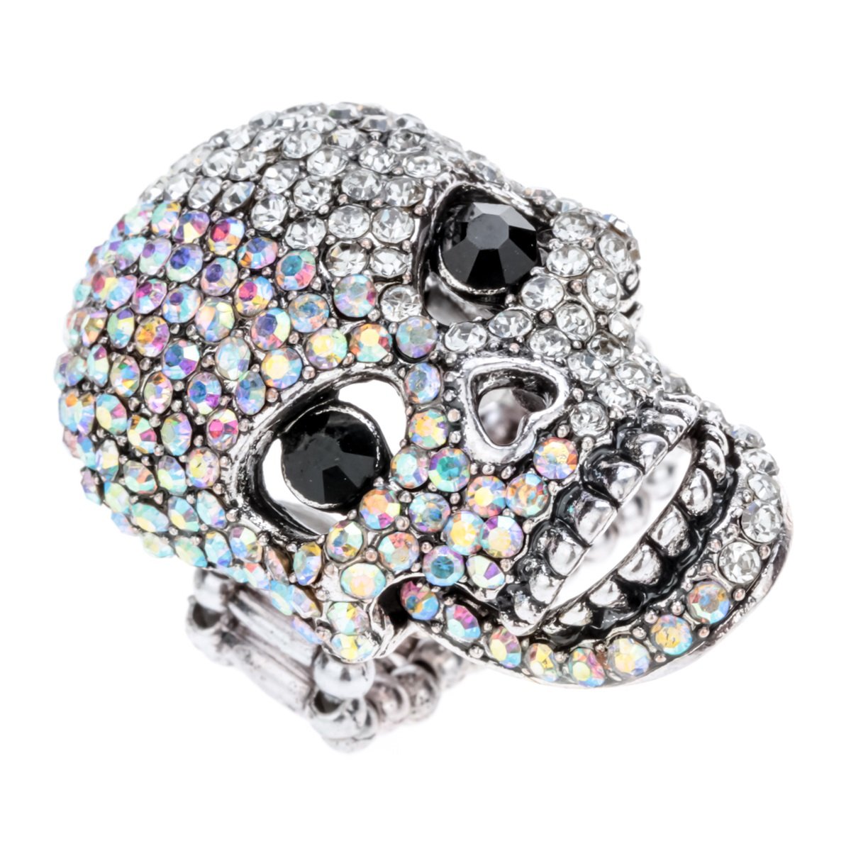 Women's Skull Stretch Ring Size 7-9 | Biker Jewelry for Motorcycle Riding