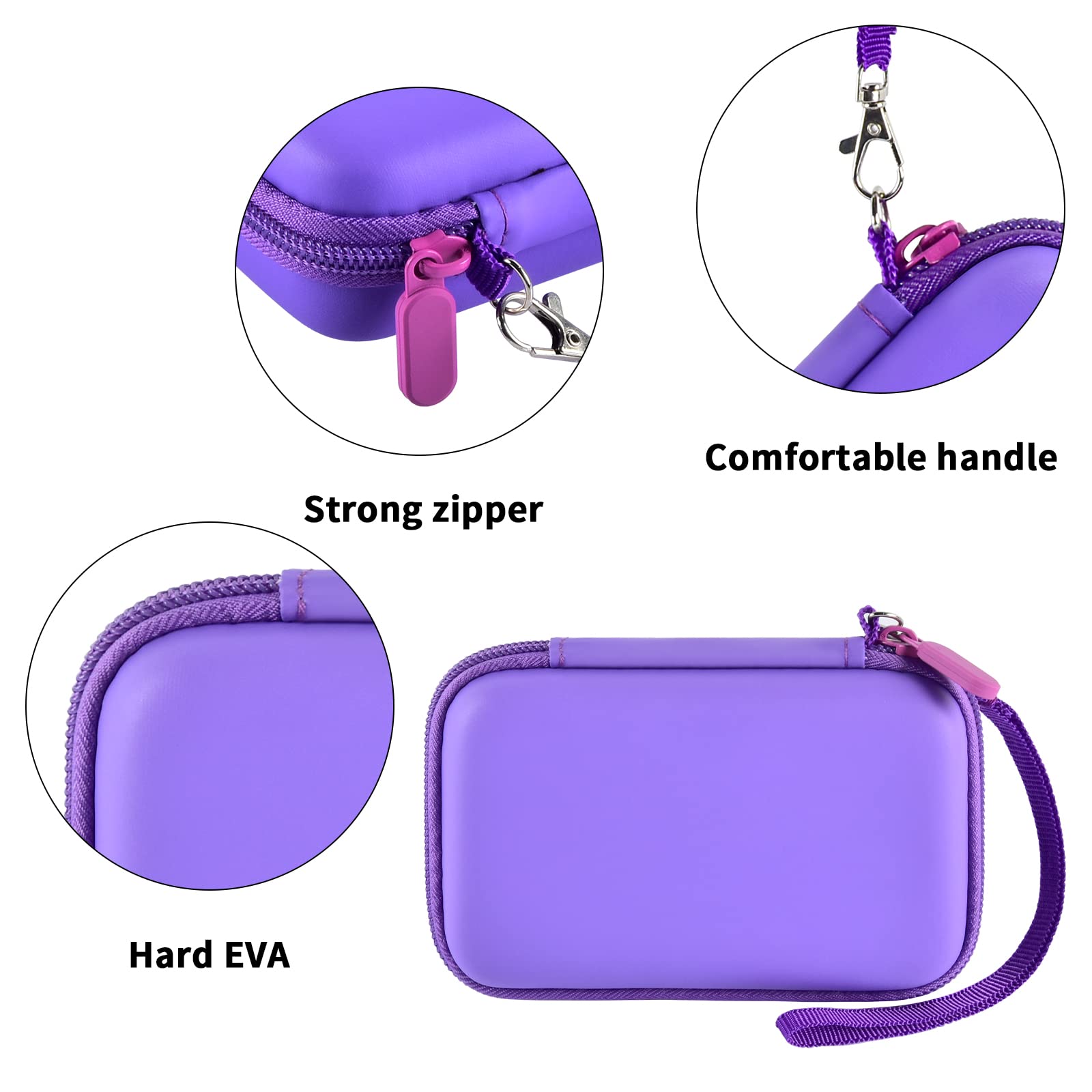 Foldable Magnetic Travel Case for UCOMX Nano, Iseyyox, LISEN & RTOPS 3-in-1 Wireless Charger | Storage Bag for Fast Charging Pad, Cables & Adapters | Compact Purple Organizer Box | Perfect for Travel, Office & Nightstand Charging Station