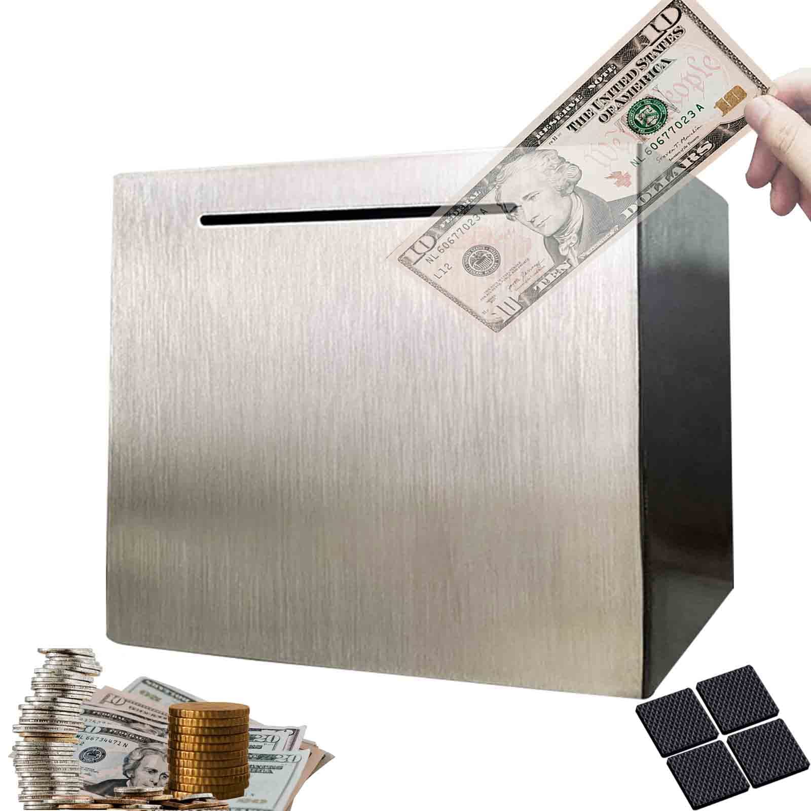 Stainless Steel Piggy Bank for Adults & Kids - 5.9 Inch Money Saving Box, Cash & Coin Jar for Home, Office, Gift | Durable Savings Bank for Boys, Girls, Students & Financial Planning
