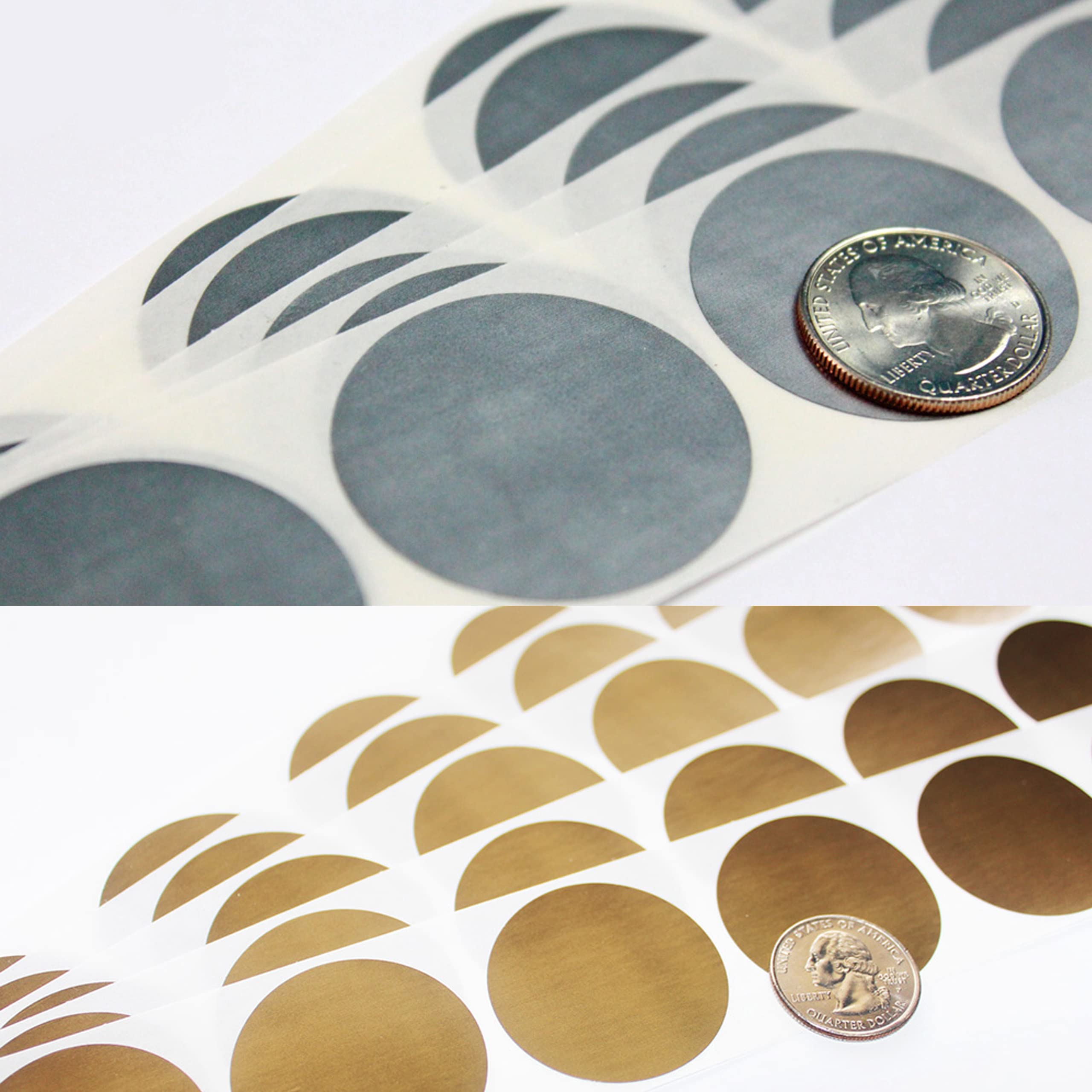 500 Silver & 500 Gold 1.5 Inch Round Scratch Off Stickers - 1000 Pack for Lottery Tickets, Prize Reveals, Promotional Events & Marketing Campaigns
