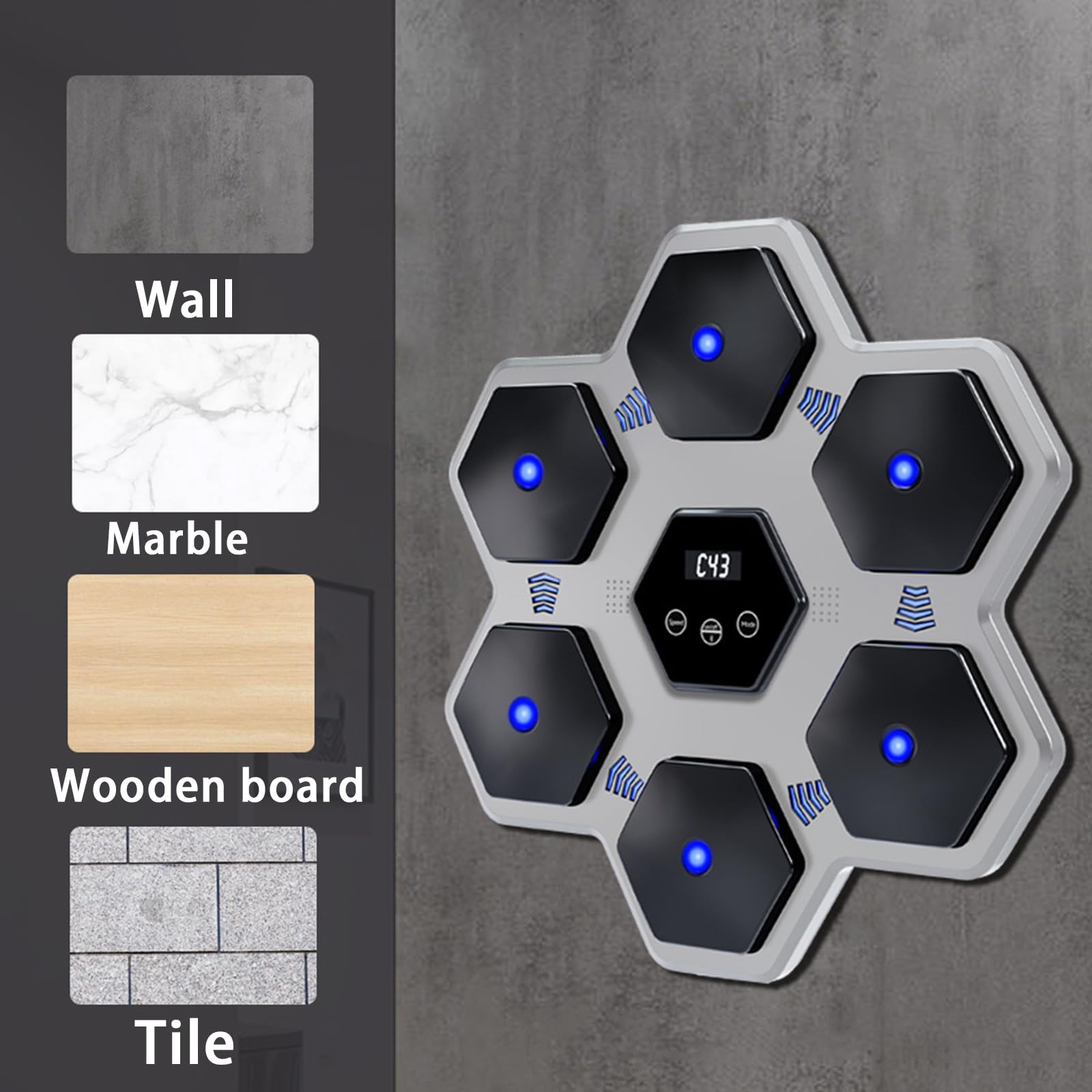 Wall-Mounted LED Electronic Boxing Trainer - Music Boxing Machine for Home Gym & Office Workout Equipment | Stress Relief & Fitness Training