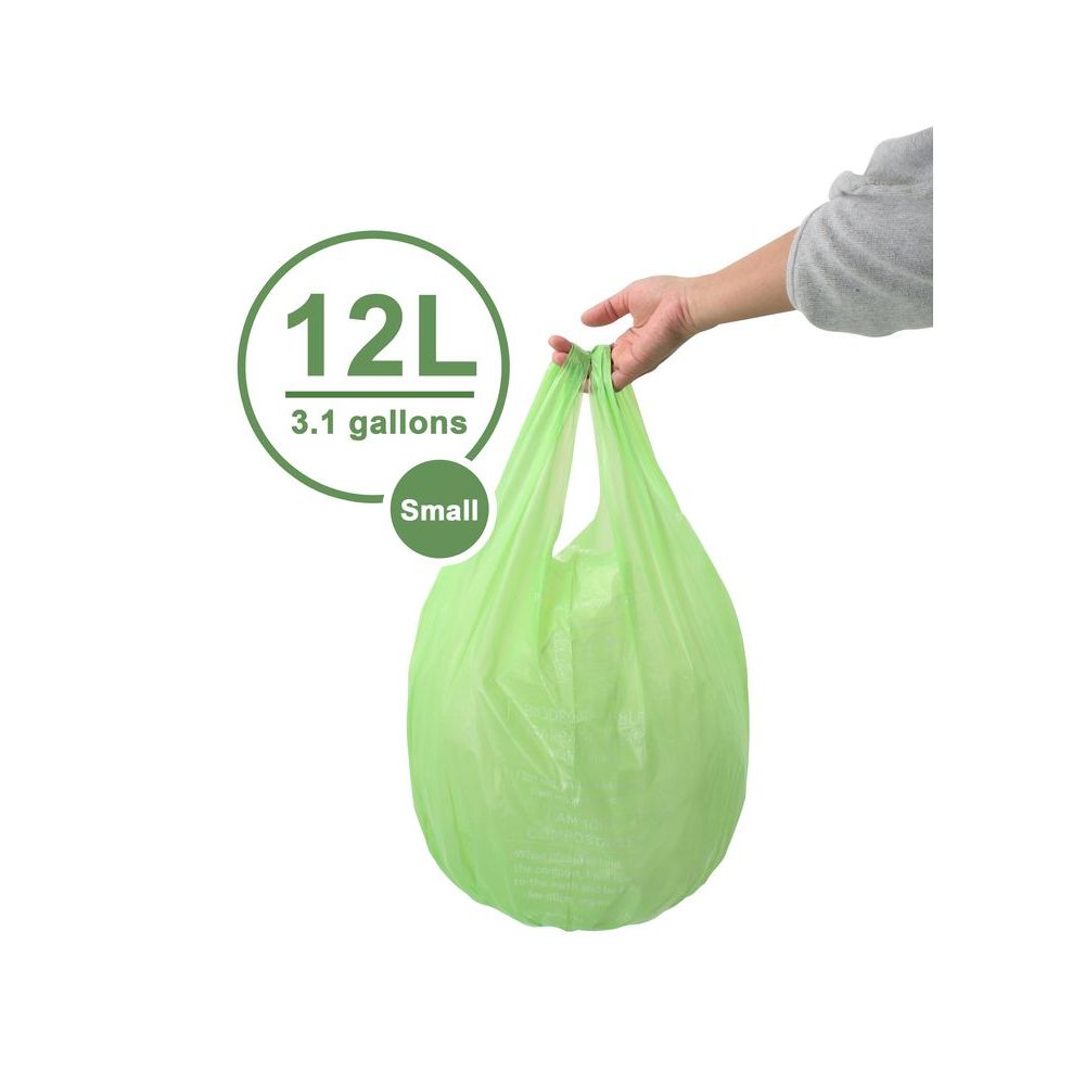 Eco-Friendly White Magic 12L Biodegradable Trash Bags - 20 Pack Compostable Kitchen Garbage Bags for Home, Office & Outdoor Use