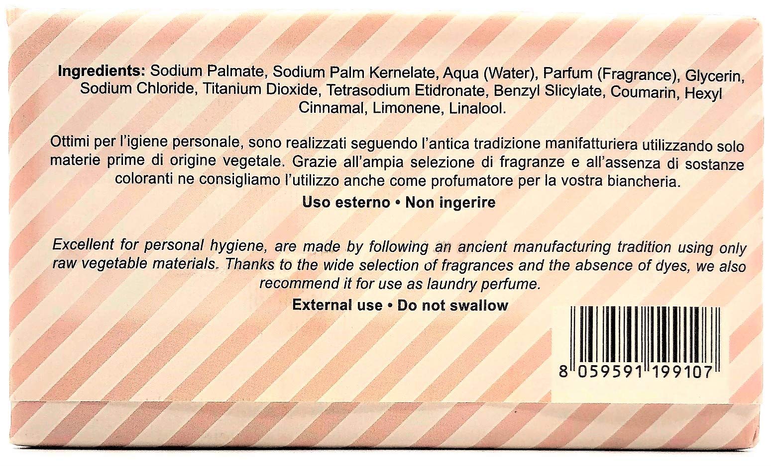 Florinda Italian Vegetable Soap - 100% Natural Almond Scented Bar Soap (10.56 oz) Made in Italy | Gentle Cleansing for Face & Body | Perfect for Sensitive Skin & Eco-Friendly Bath Routine