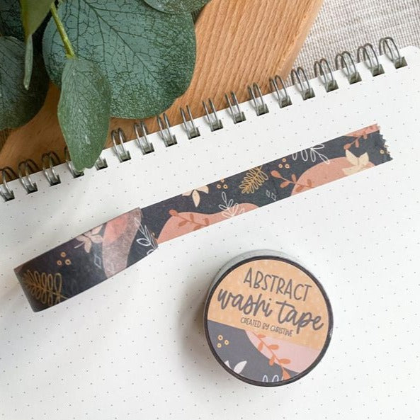 Abstract Washi Tape - Decorative Japanese Paper Tape for Scrapbooking, Journaling, Gift Wrapping & DIY Crafts - Perfect for Bullet Journals, Planners, and Home Decor