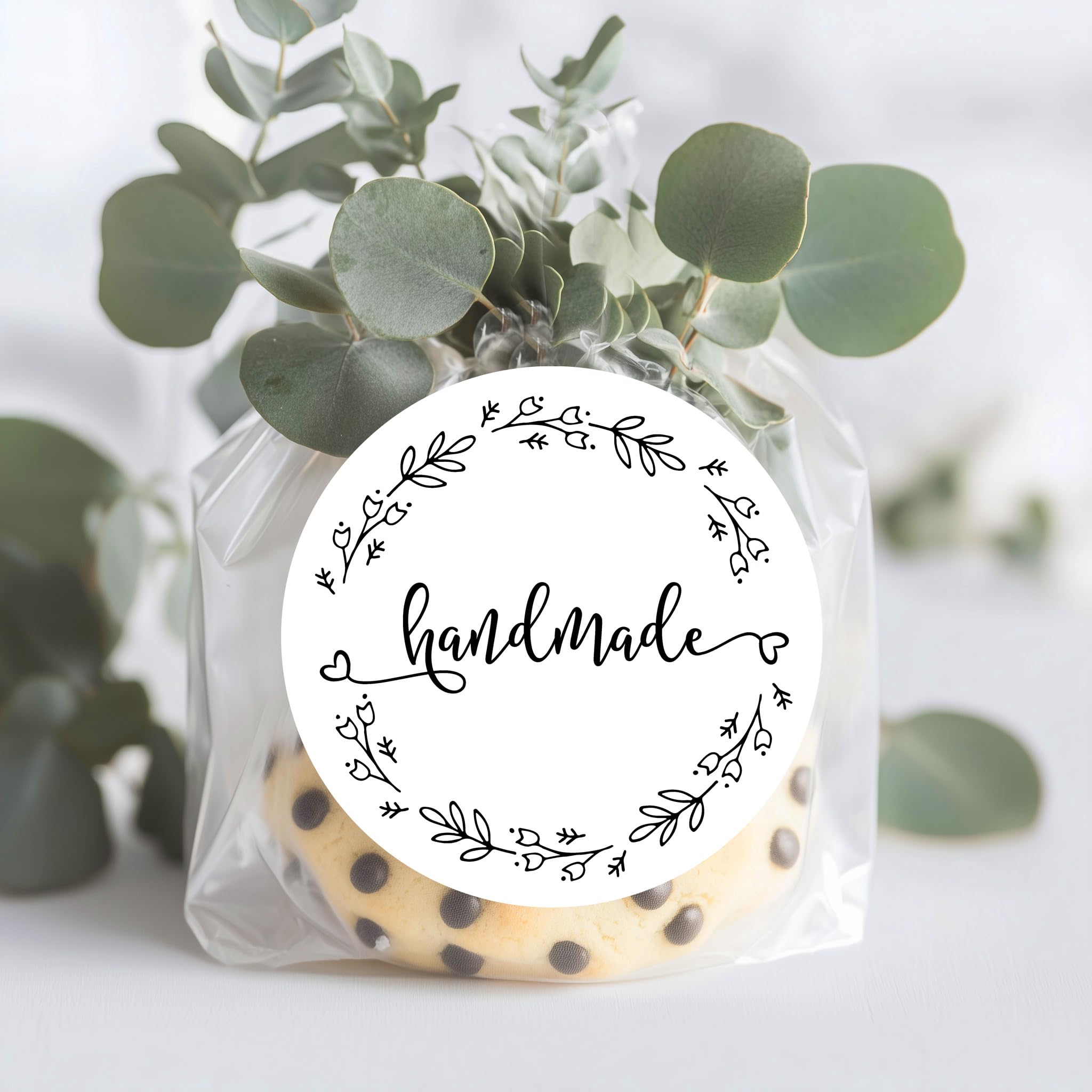 120 Pack Handmade Round Stickers for Business & Sellers - 1.6 Inch Custom Labels for Packaging, Branding & Crafts - Perfect for Etsy Shops, Small Business Branding & DIY Projects