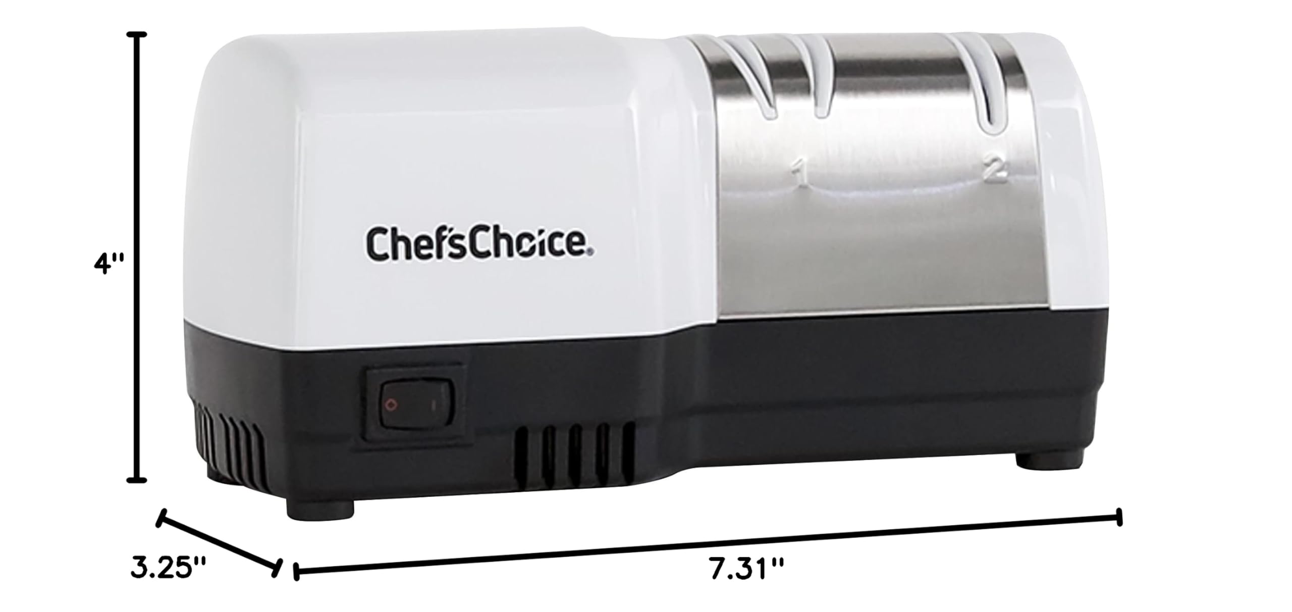 Chef’sChoice Hybrid Knife Sharpener – Electric & Manual 2-Stage Sharpening for 20° Straight-Edge & Serrated Knives | 100% Diamond Abrasives & Precision Angle Guides | White | Perfect for Home Kitchens & Professional Chefs