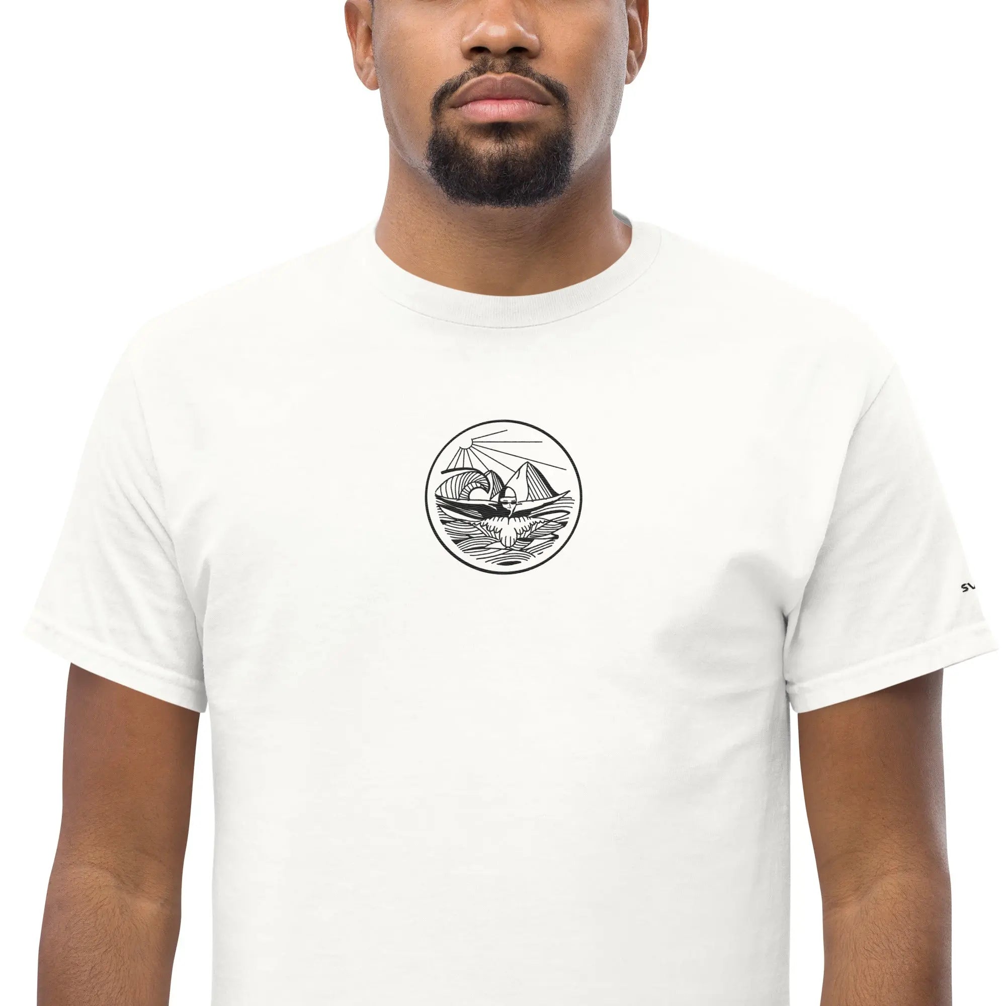 Designer Mountain Swimmer Graphic T-Shirt - Unisex Casual Tee for Men & Women | Perfect for Outdoor Adventures, Beach Trips, and Streetwear Fashion