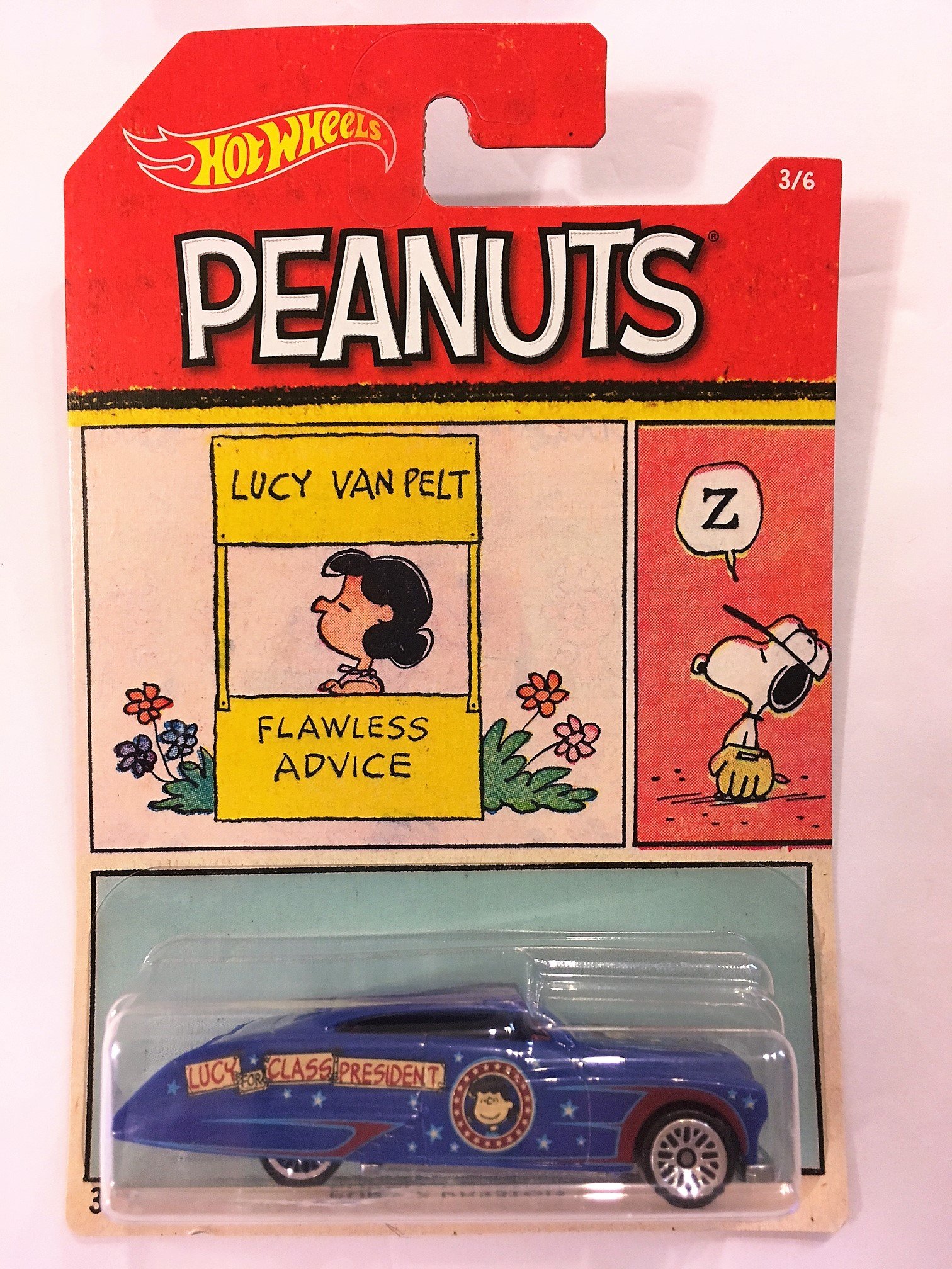 2017 Hot Wheels PEANUTS Complete Set of 6 Die-Cast Cars - Charlie Brown (Bone Shaker), Snoopy (Altered Ego), Lucy (Purple Passion), Franklin (Chicane), Linus (Circle Tracker), Sally (Qombee) - Collectible Toy Cars for Display, Gifts, and Play
