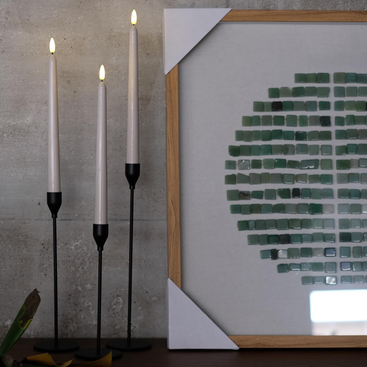 11 Inch Flameless Taper Candles with Remote & Timer - Ivory Wax Covered (0.9