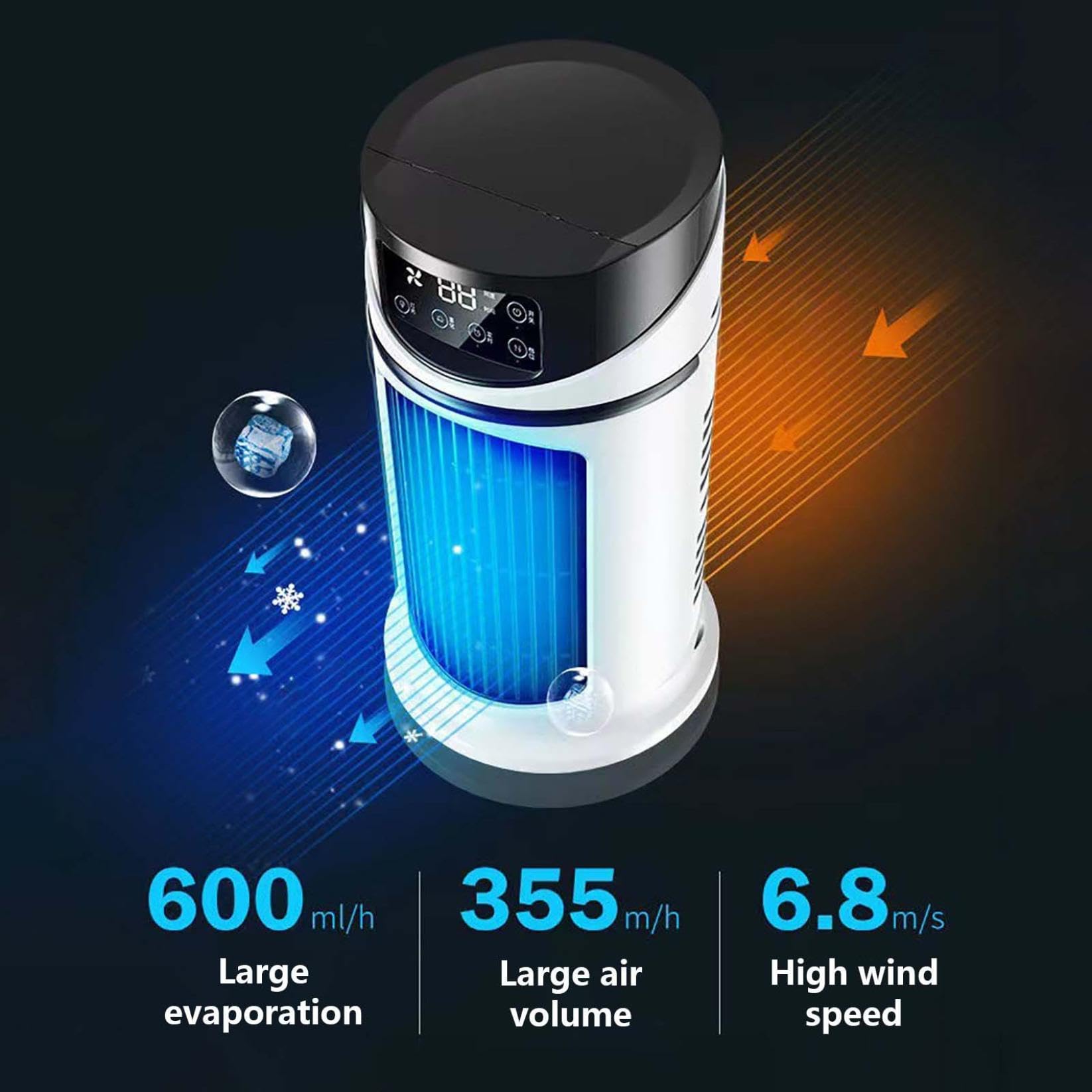Mini Evaporative Cooler - Portable Air Conditioner & Humidifier, Multifunctional Desk Fan with Cool Mist, Easy to Use for Home, Office, and Outdoor Cooling
