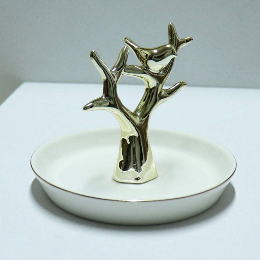 1pc Ceramic Jewelry Tray & Dish Holder - Elegant Storage for Necklaces, Earrings, Rings | Perfect for Vanity Organizer, Gift, Bathroom & Bedroom Decor