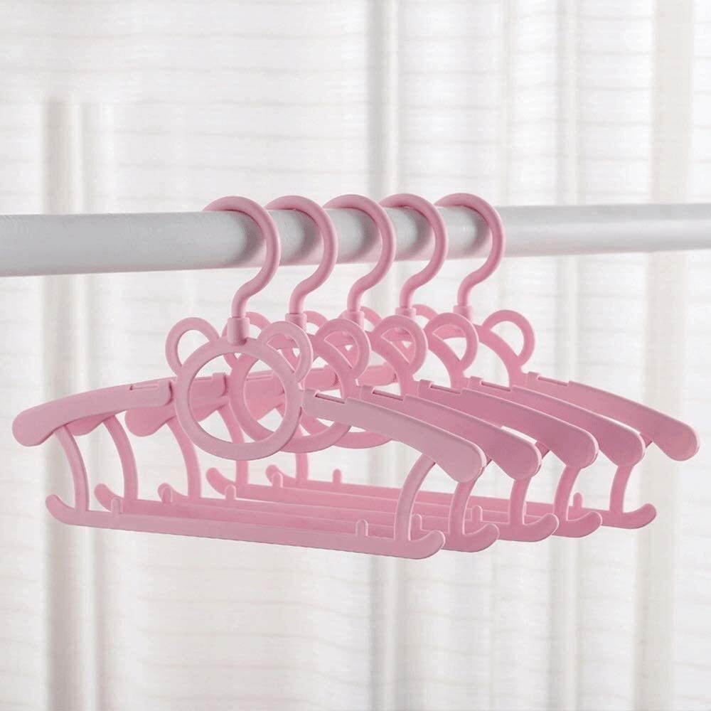 ACCDUER 20-Pack Adjustable Plastic Clothes Hangers for Kids & Adults - Space Saving Hangers for Coats, Sweaters & Shirts - Blue (28x18cm) - Perfect for Closet Organization & Travel Packing