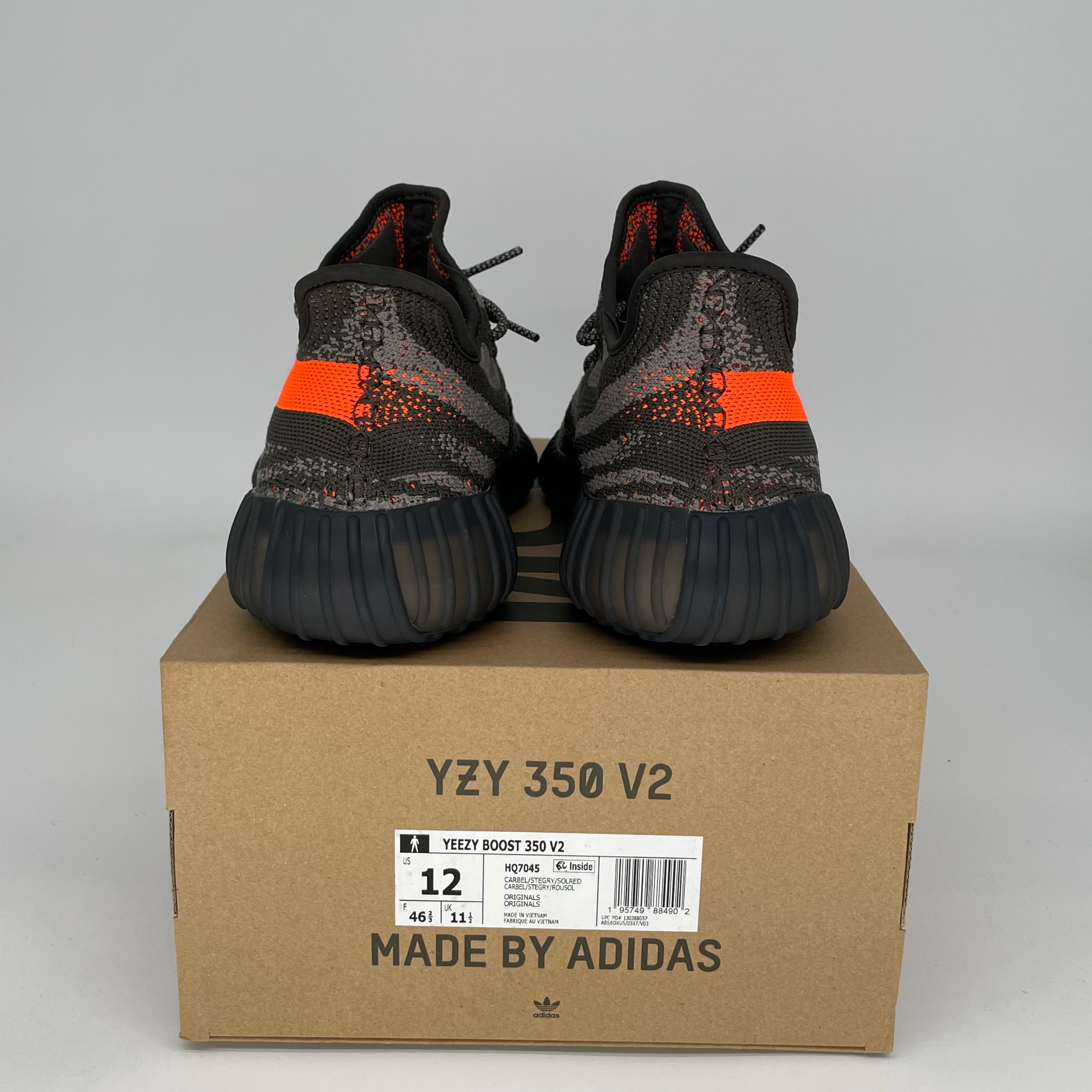 Adidas Yeezy Boost 350 V2 Carbon Beluga Men's Running Shoes - Size 12 (HQ7045) | Comfortable Sneakers for Gym, Jogging & Casual Wear