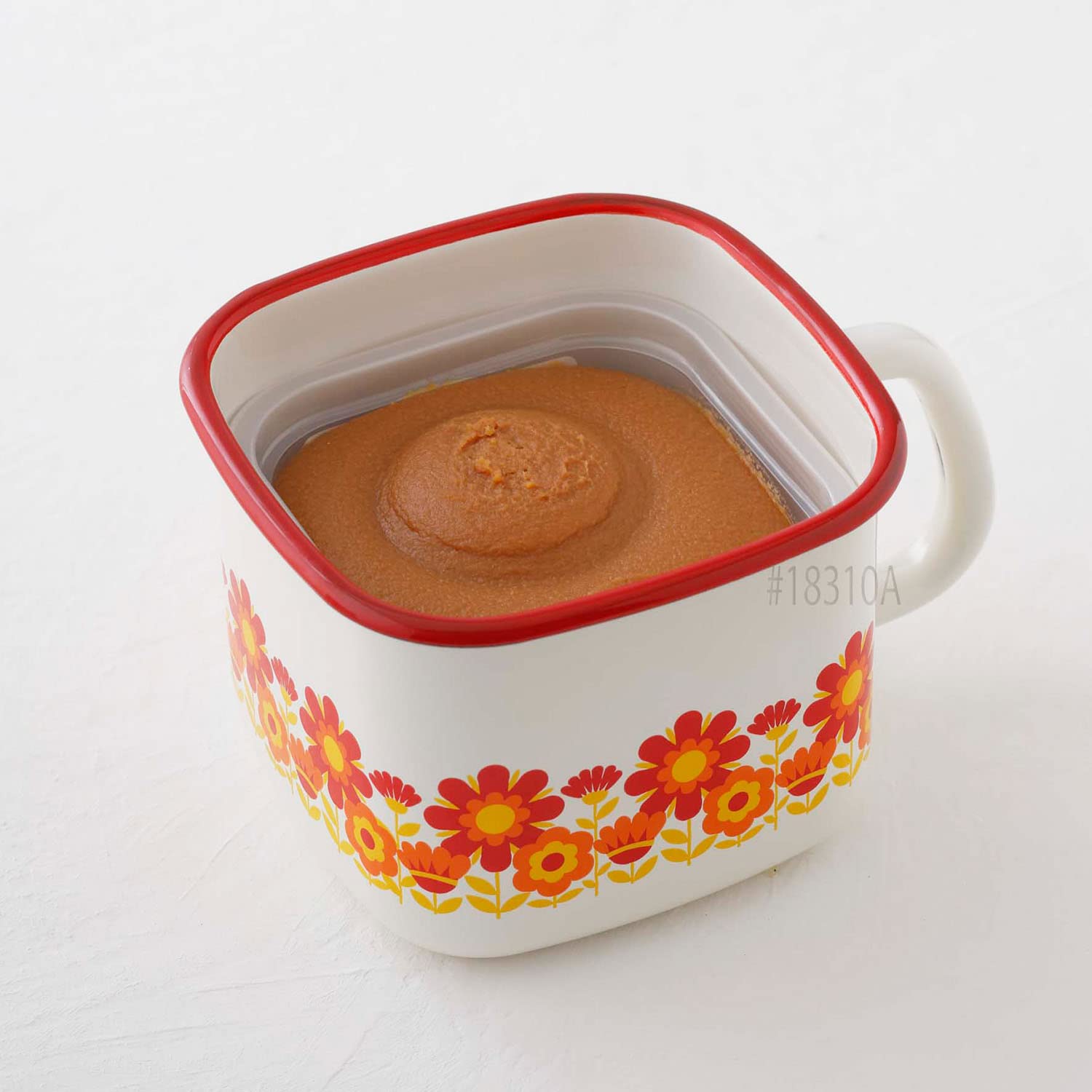Fuji Horo Square Miso Soup Pot with Sunflower Design - Traditional Japanese Ceramic Cooking Pot for Miso Soup, Ramen & Hot Pot - Perfect for Home Kitchen & Japanese Cuisine Lovers