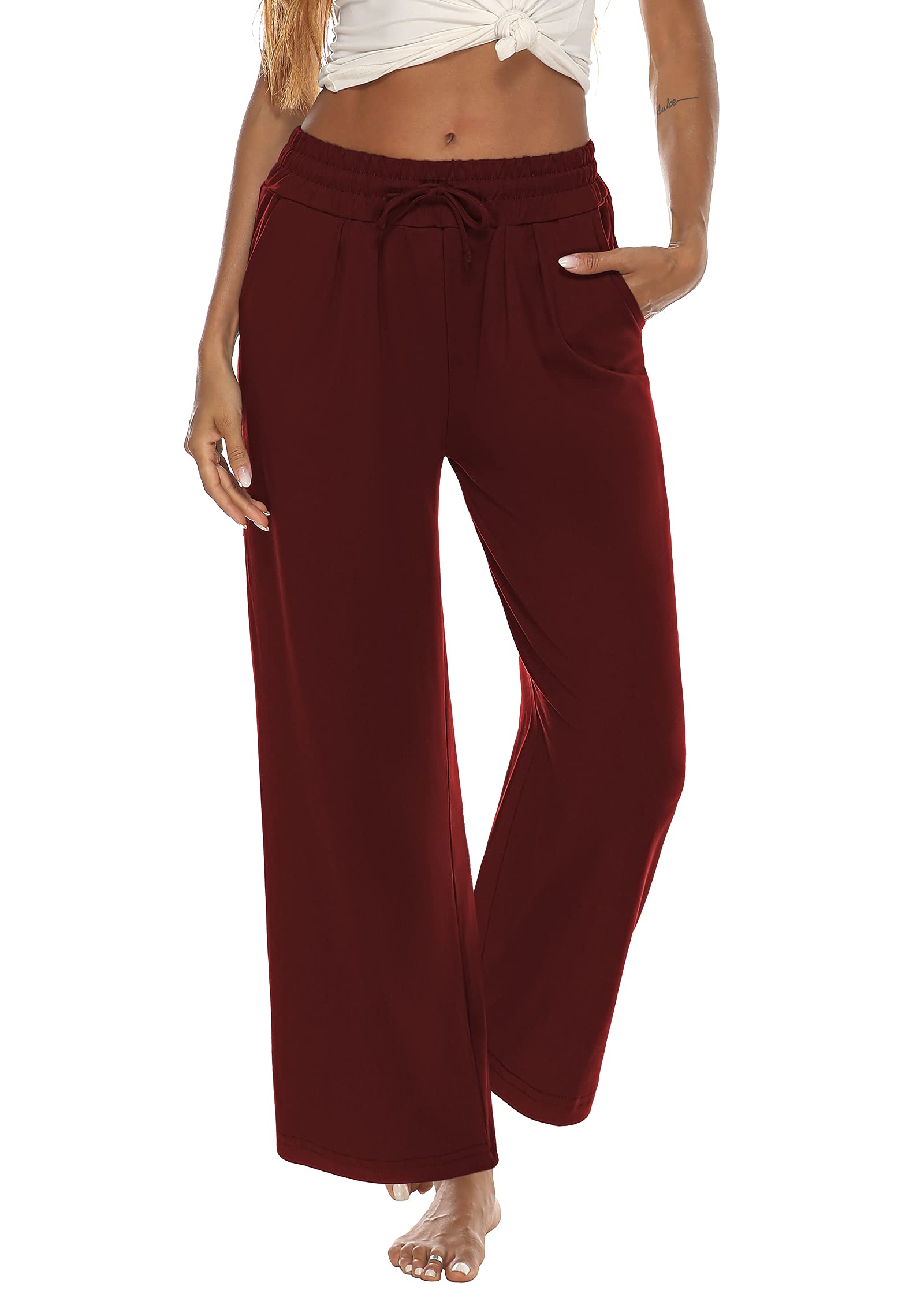 DIBAOLONG Women's Wide Leg Yoga Pants - Loose Comfortable Drawstring Sweatpants with Pockets for Yoga, Lounge & Casual Wear | Soft Palazzo Pants for Home, Workout & Travel