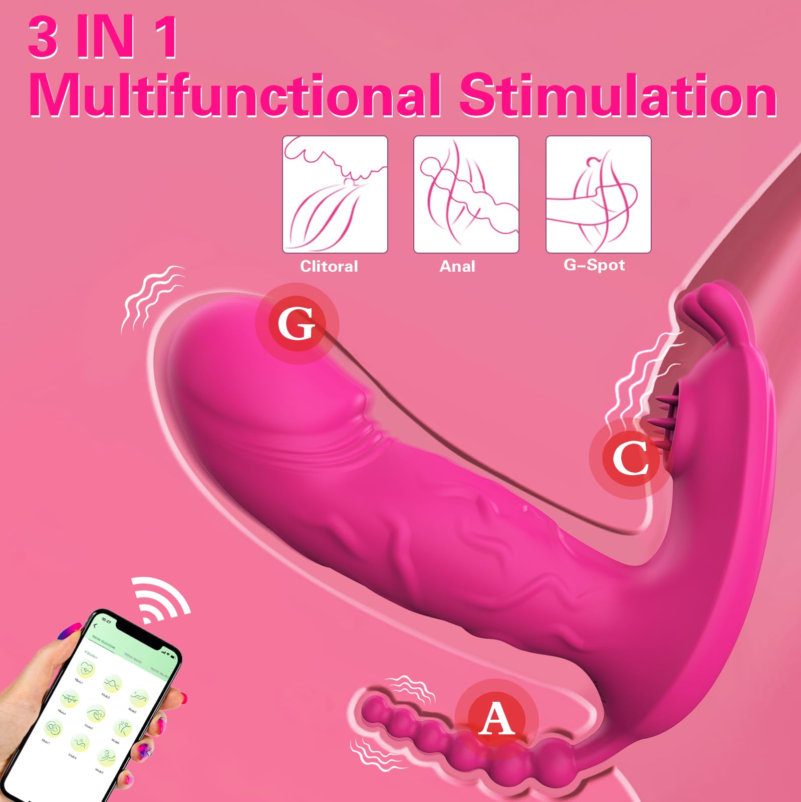 Premium Wearable G-Spot Vibrator with App Remote Control - 9 Powerful Vibration Modes for Couples & Long Distance Play | Waterproof Butterfly Panty Vibrator for Women | Perfect for Date Nights, Travel & Spicing Up Relationships