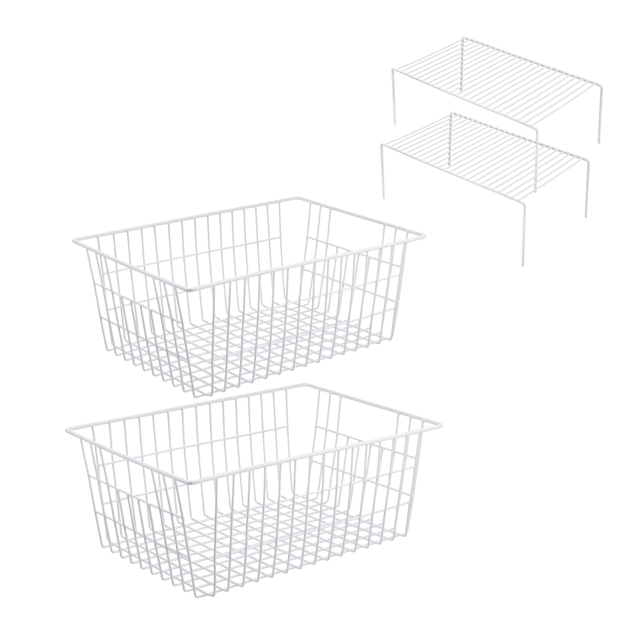 Redrubbit Wire Storage Basket & Cabinet Shelf Organizer - Perfect for Kitchen, Bathroom, and Closet Organization