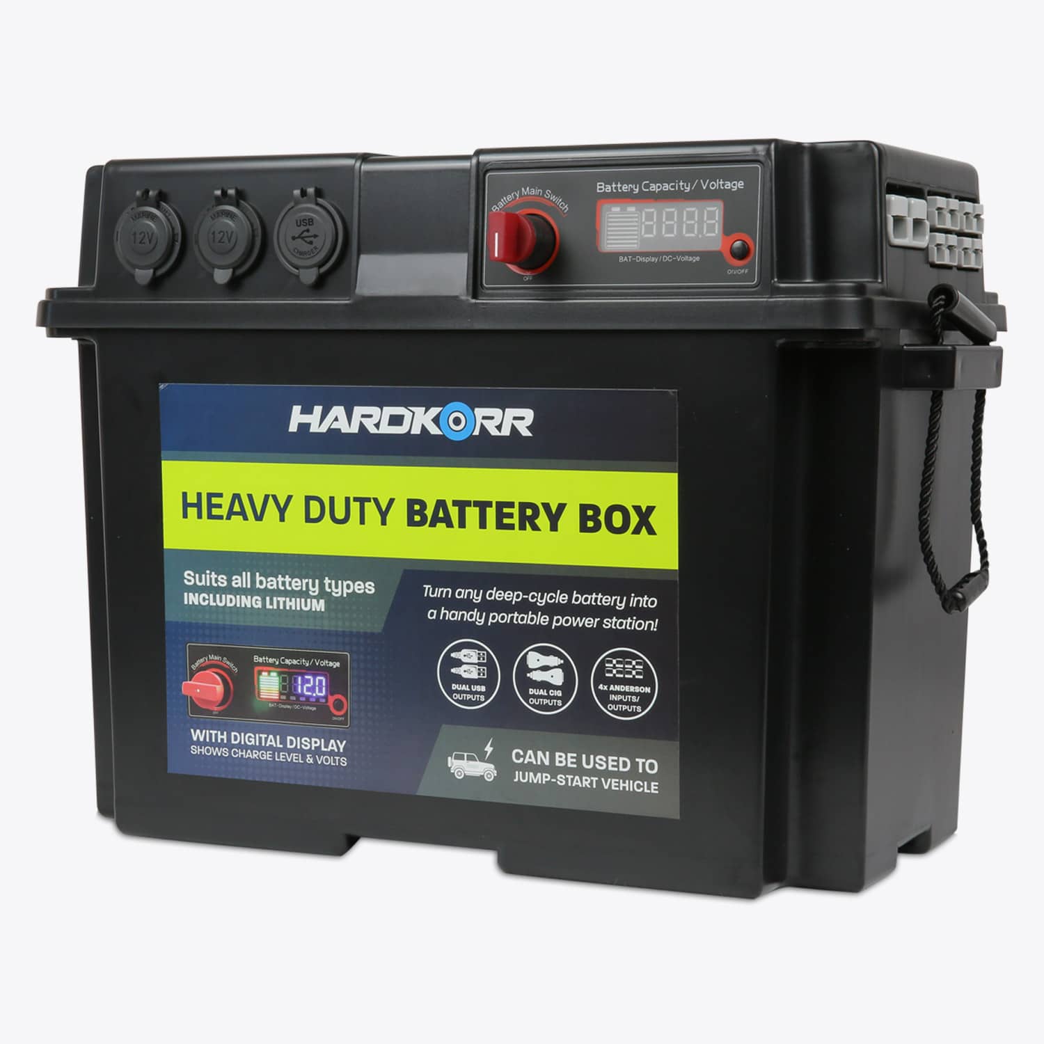 Heavy Duty Battery Box - Durable & Waterproof Storage for Marine, RV, and Off-Grid Power - Perfect for Outdoor Adventures & Emergency Power Backup