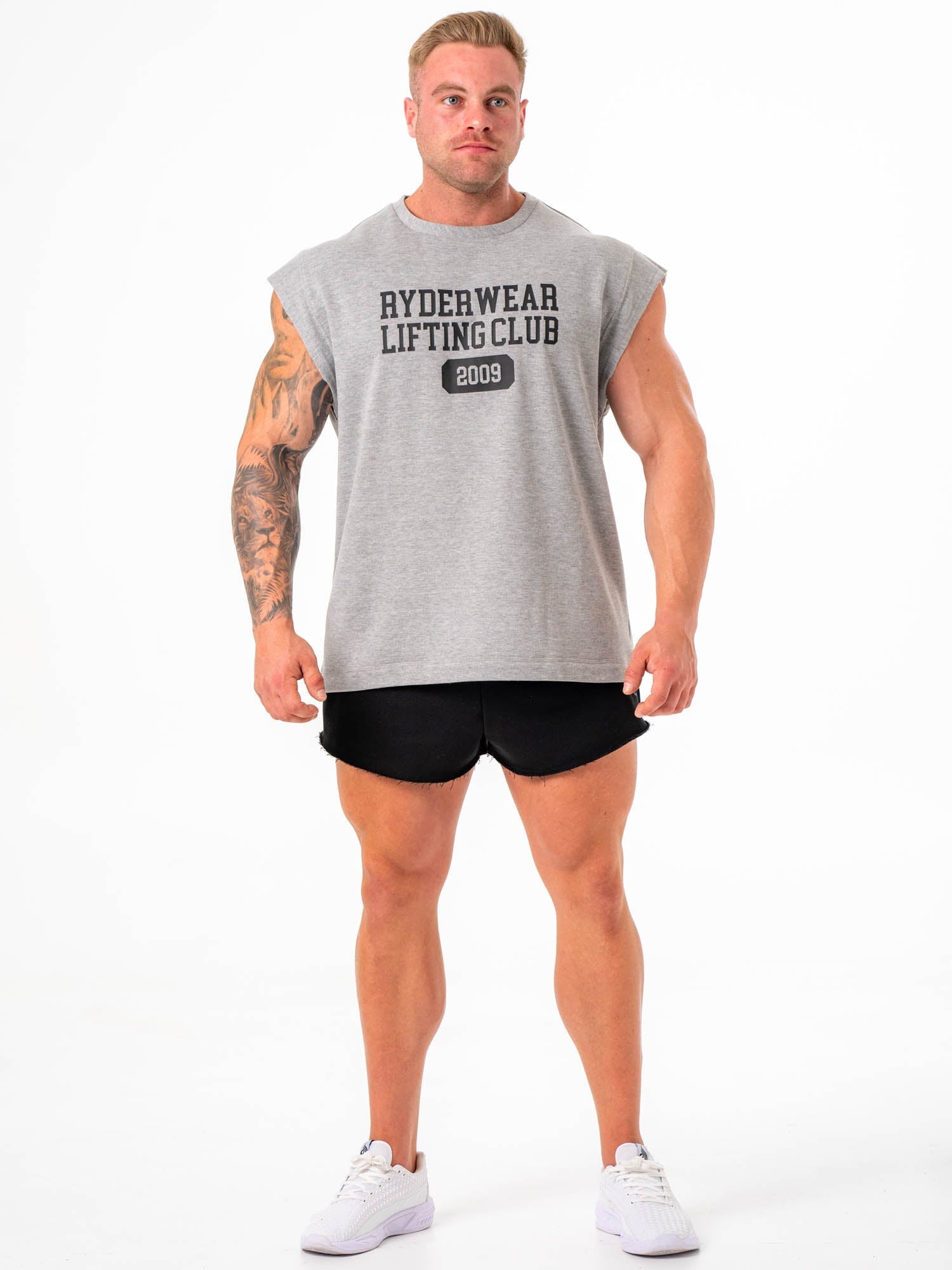Cut Off Muscle Tank Top - Grey Marble for Men & Women | Gym Workout, Running, Yoga & Casual Wear