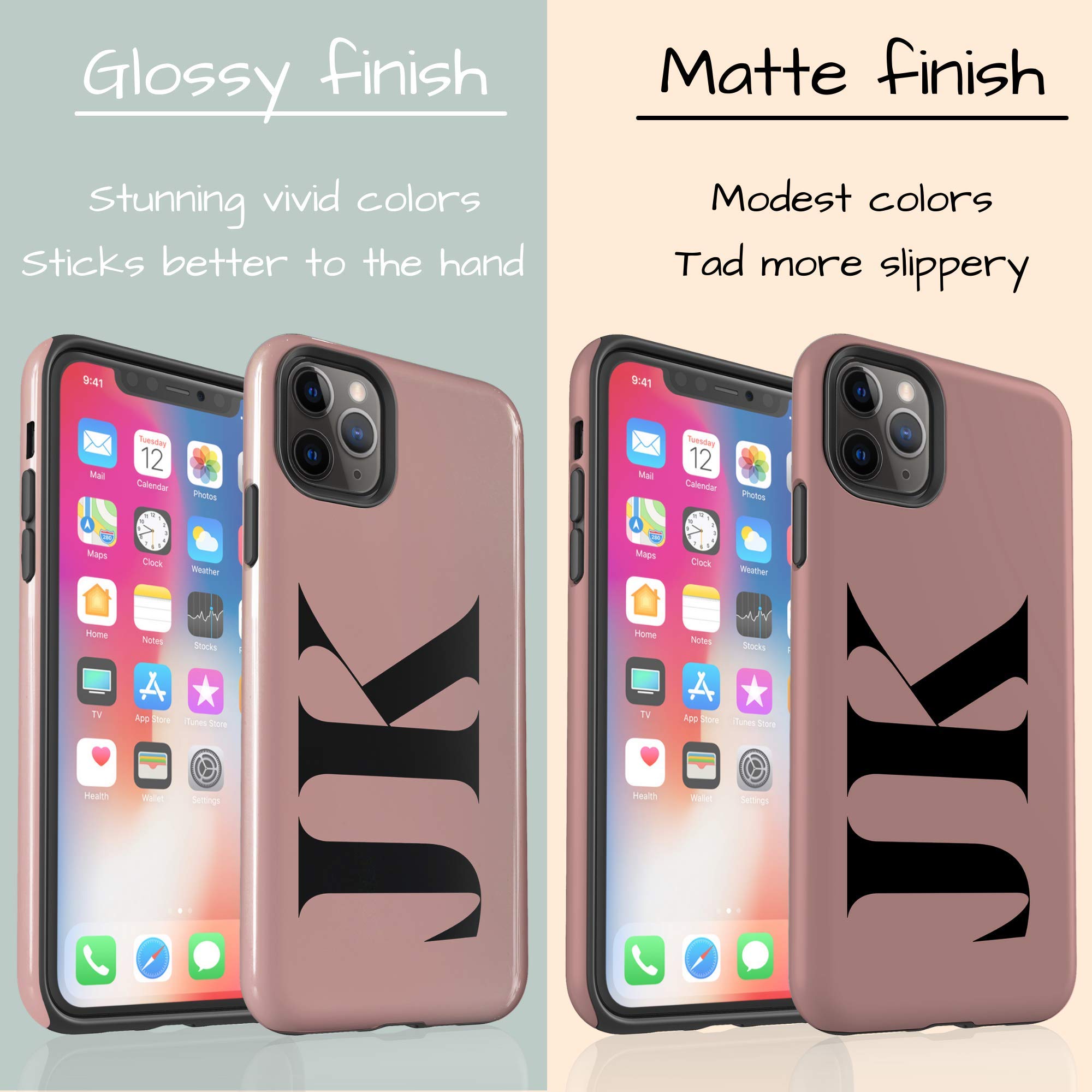 Custom Monogram Phone Case for iPhone 16 Plus/15 Pro Max/14/13 Mini/12/11/X/XS Max/XR/7/8 - Personalized Initial Name Cover with Multicolor Options - Perfect for Gifts, Travel & Everyday Protection