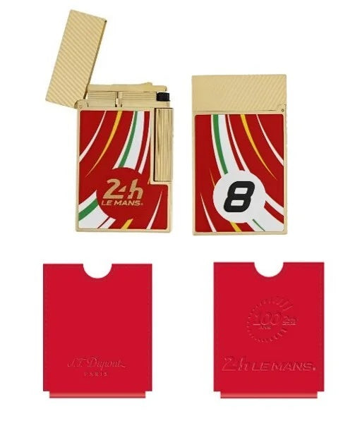 S.T. Dupont Ligne 2 Le Mans Red & Orange Flint Lighter - Premium Luxury Gas Lighter for Cigars, Cigarettes & Collectors - Perfect for Gifting, Travel & Special Occasions