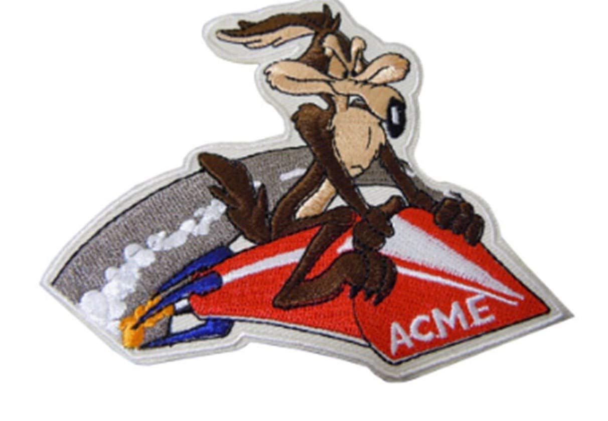 Wiley Cartoon Coyote on TNT Embroidered 4-Inch Wide Iron-On Patch for Jackets, Backpacks & DIY Crafts | Durable Applique for Costumes & Denim Repair