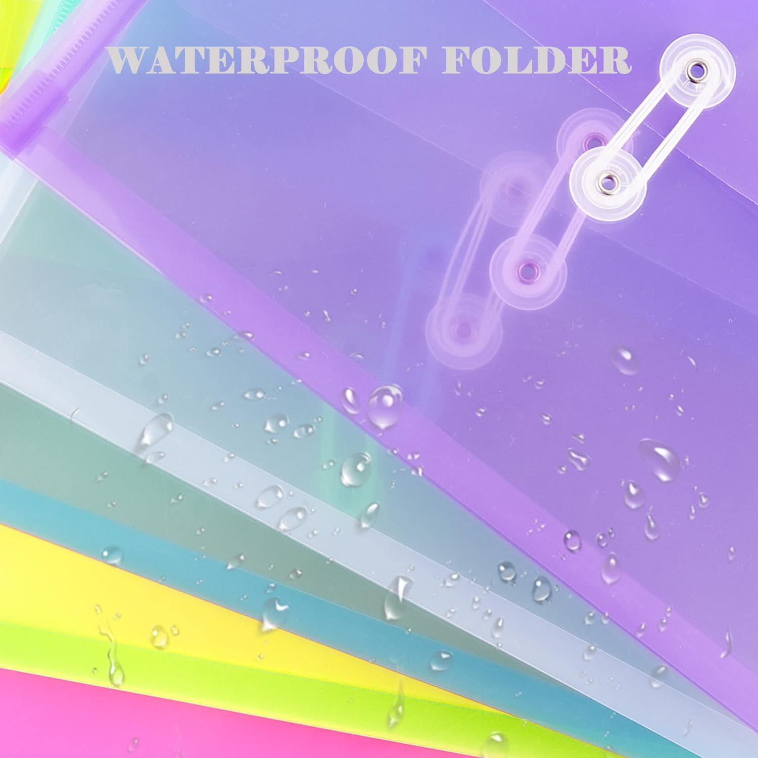 A4 Letter Size Plastic Poly Envelopes with Button & String Closure - 1-1/4