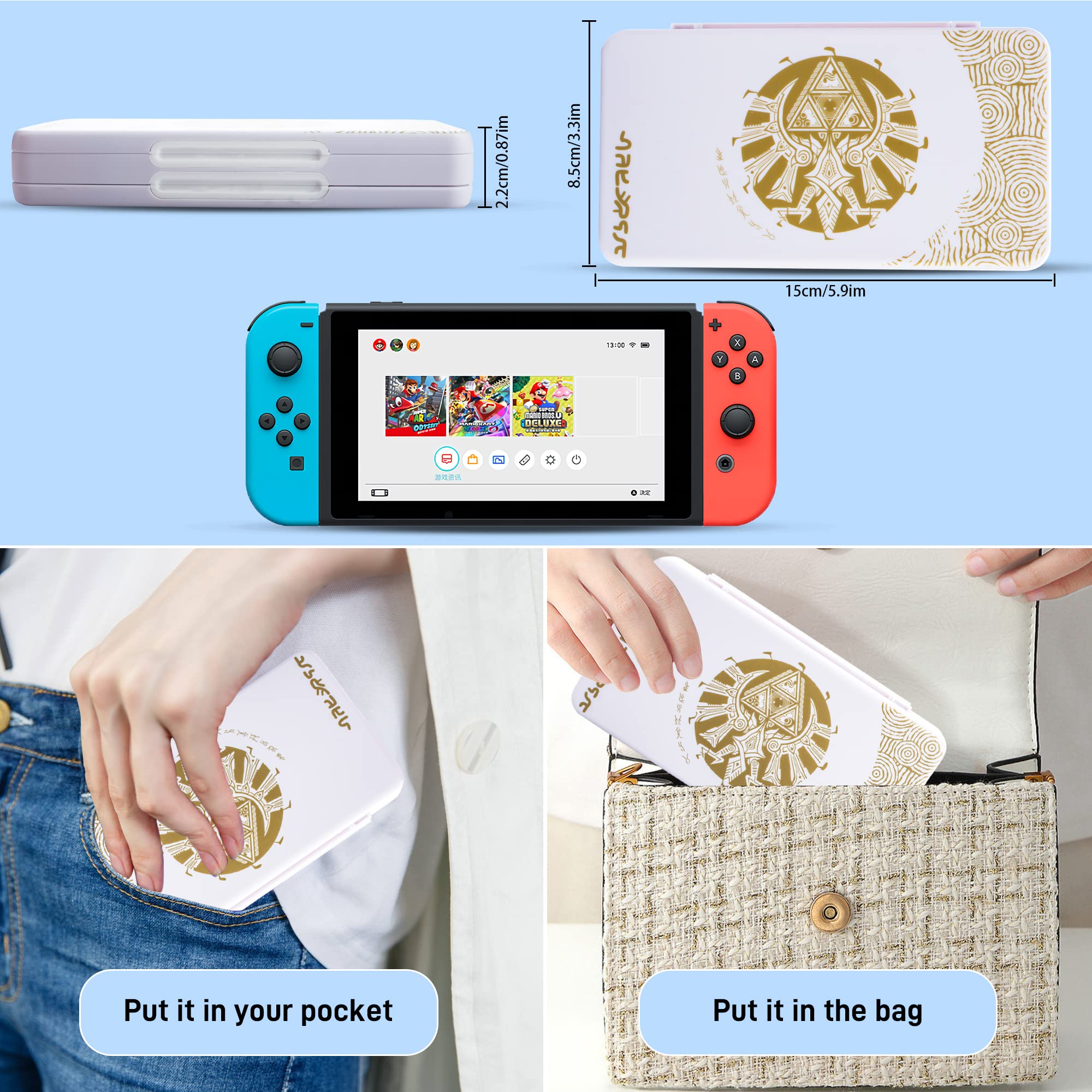 Premium Nintendo Switch Game Card Holder - 48 Game & 24 SD Card Slots Storage Case for Switch/OLED/Lite - Magnetic Design for Zelda: Tears of the Kingdom - Perfect for Travel & Game Organization
