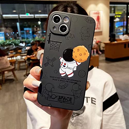 Space Astronaut Planet iPhone 7/8 Case - Cute Cartoon Design, Soft TPU Shockproof & Anti-Slip Protective Cover (Black) | Perfect for Everyday Use, Travel & Gift Giving