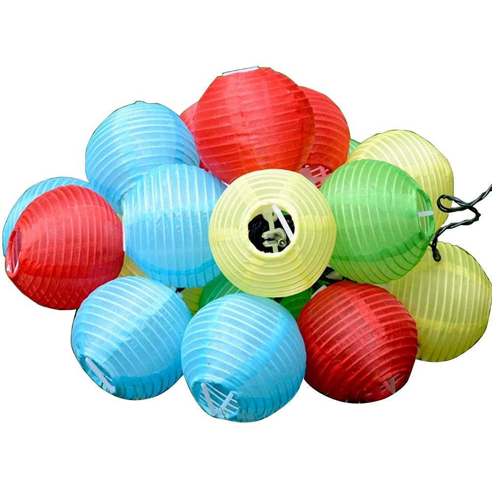 20 LED Solar Lantern Globe Lights - Waterproof Fairy String Lights for Outdoor Garden, Patio, Christmas Party & Festival Decorations - Warm White Solar-Powered Lights for Indoor/Outdoor Use