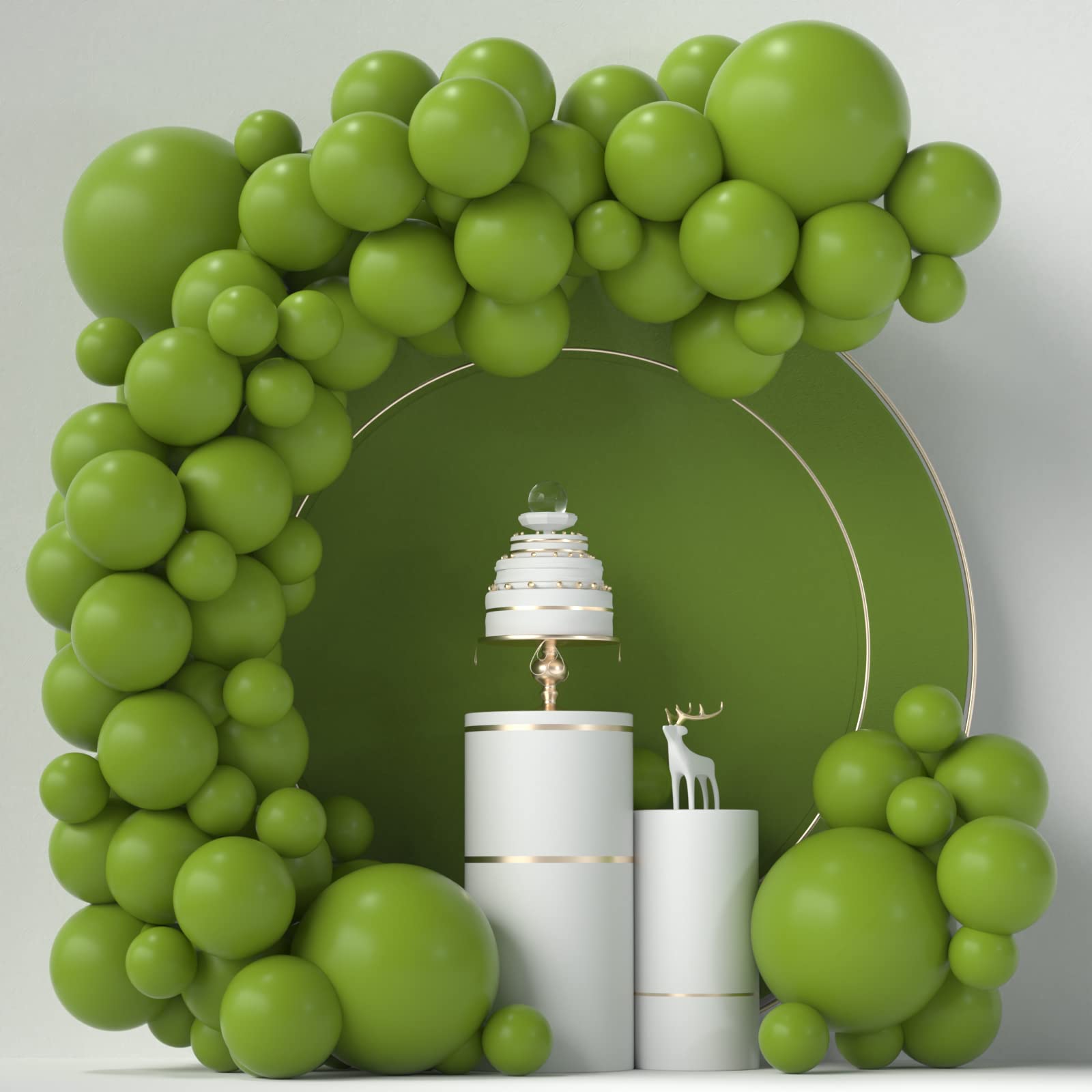 84-Piece Sage Green Balloons Kit - 5, 12 & 18 Inch Olive Green Balloons for Garland, Arch Decor | Perfect for Birthday Parties, Baby Showers & Wedding Decorations | Party Supplies & Event Decoration