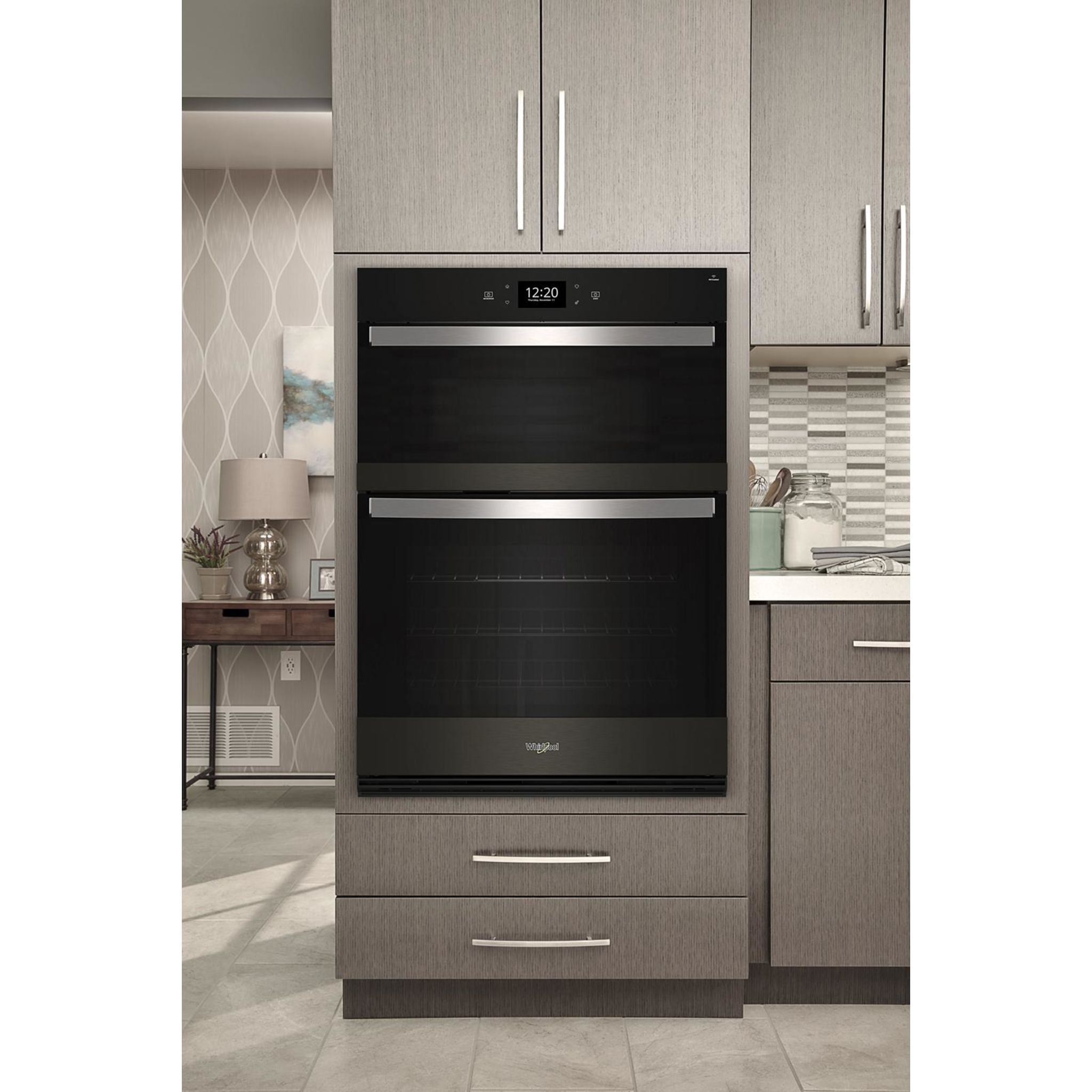 Whirlpool WOEC7030PV 30-Inch True Convection Wall Oven - Black Stainless Steel | Built-In Electric Oven with Even Baking & Roasting | Perfect for Home Kitchens & Professional Cooking