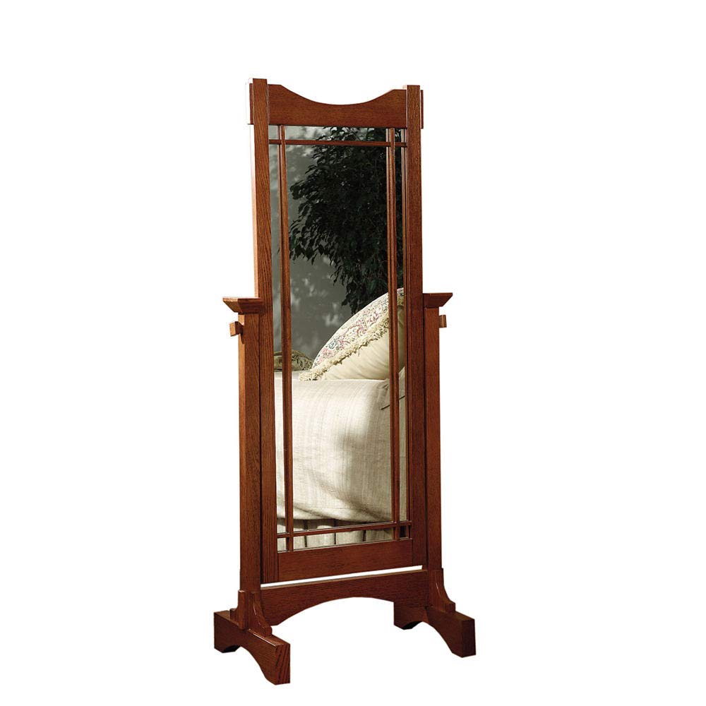 Powell Mission Cheval Mirror - Full Length Wooden Floor Mirror with Oak Finish - Perfect for Bedroom, Living Room, and Entryway Decor