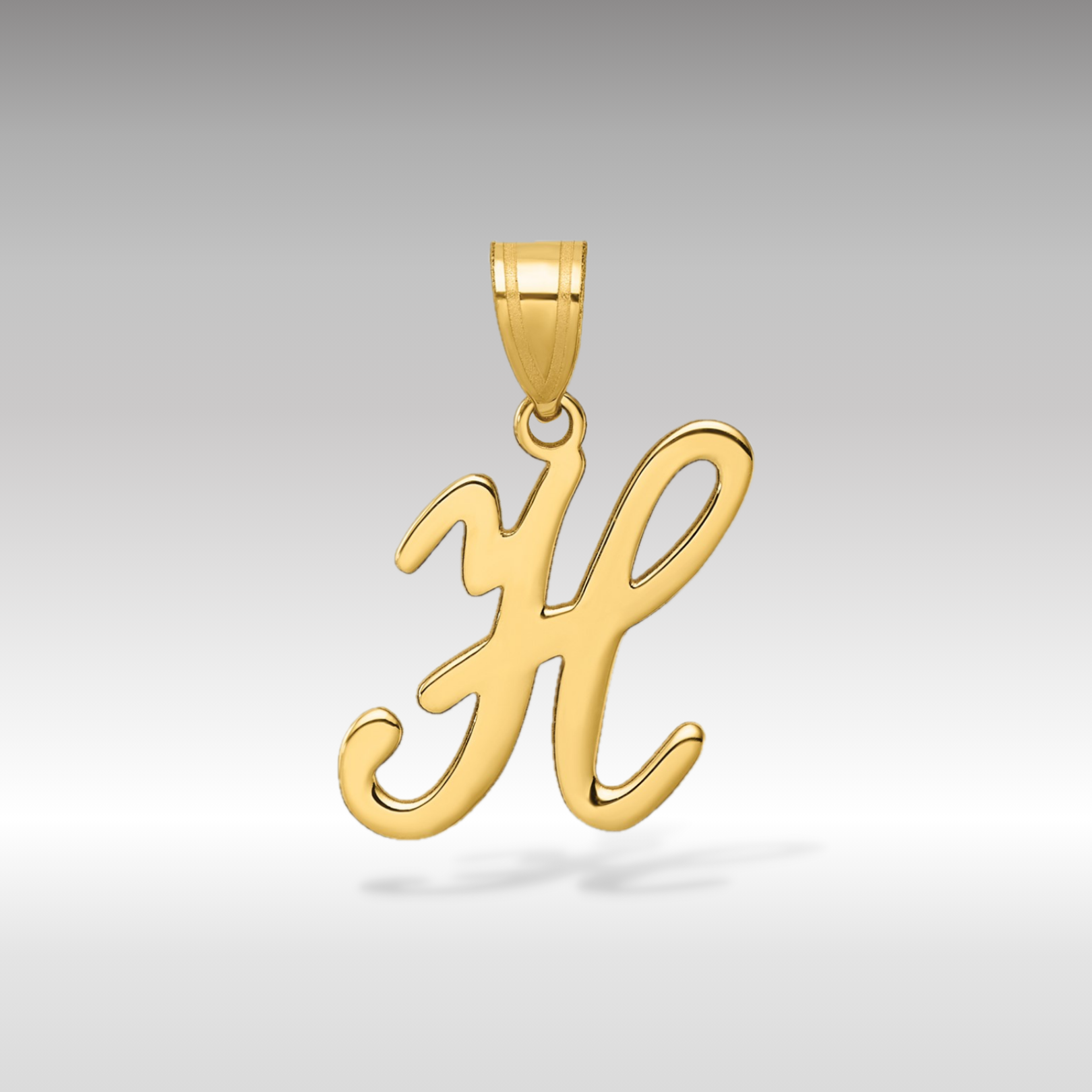 14K Gold Large Letter H Script Initial Pendant Necklace - Elegant Personalized Jewelry Gift for Women - Perfect for Birthdays, Anniversaries & Special Occasions
