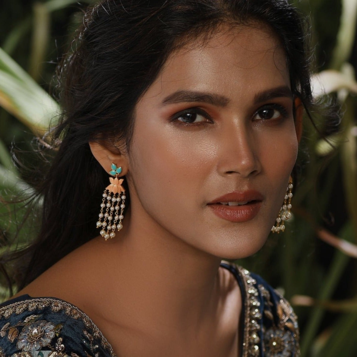 Exquisite Jalaja Lotus Pearl Dangle Earrings for Women - Handmade Boho Chic Jewelry - Perfect for Weddings, Parties & Everyday Wear