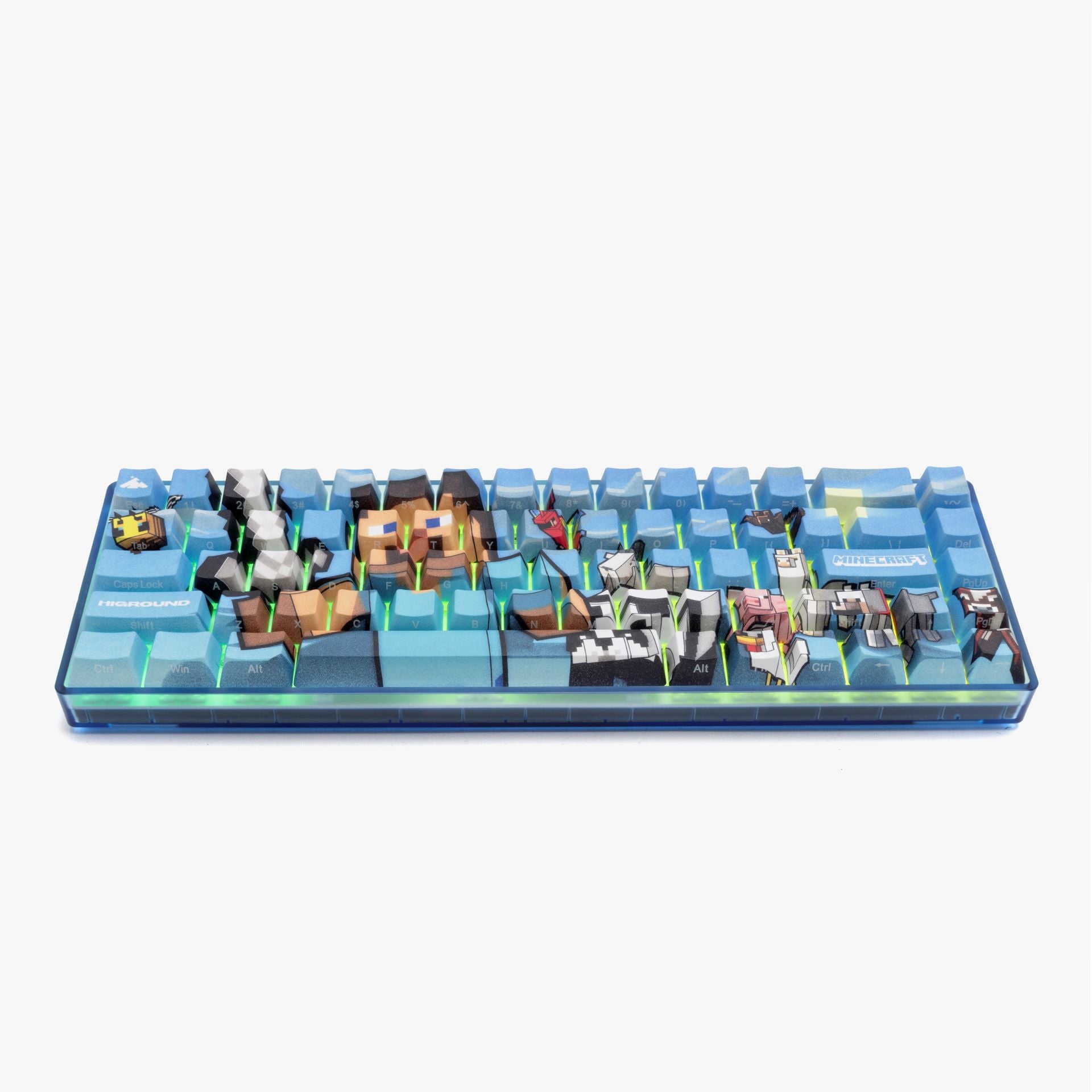 HG x Minecraft Basecamp 65HE Mechanical Gaming Keyboard - Steve & Animals Theme - Custom RGB Backlit, Hot-Swappable Switches for PC/Mac Gamers - Perfect for Minecraft Gaming & Streamer Setups