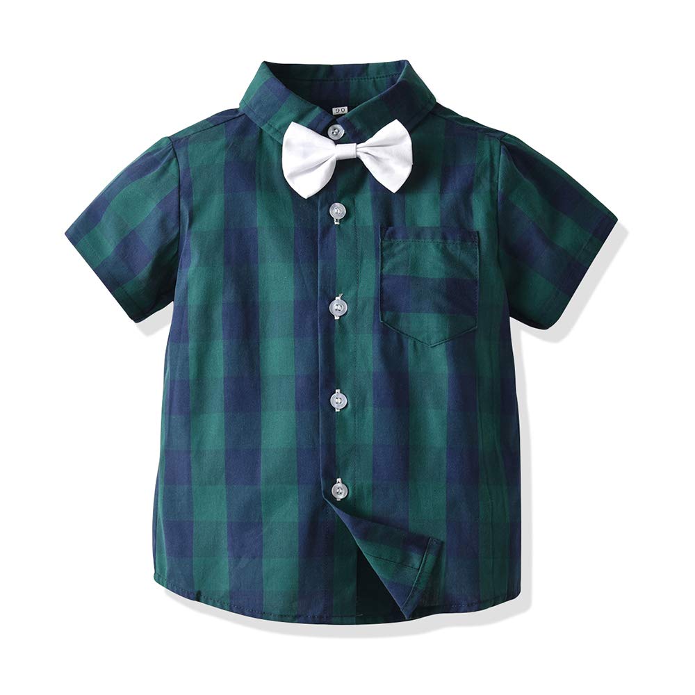 Stylish 2-Piece Summer Outfit for Toddler Boys - Cotton Striped Shirt with Bow Tie & Shorts Suit | Perfect for Weddings, Parties & Special Occasions