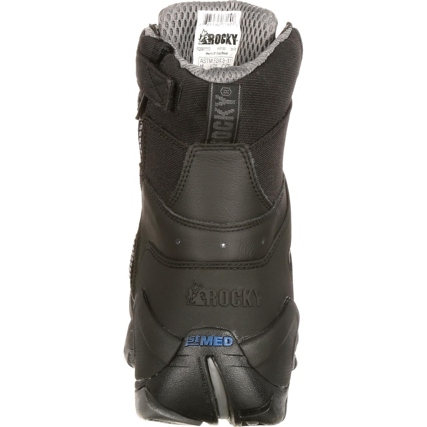 ROCKY 1st Med Carbon Fiber Toe Puncture-Resistant Side-Zip Waterproof Tactical Boots for Law Enforcement & Public Service - Ideal for Police, Security & Construction Work