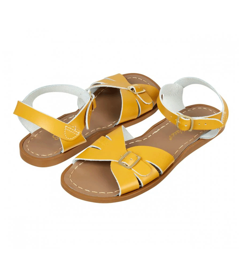 Saltwater Classic Mustard Sandals for Women - Comfortable & Stylish Beach Footwear for Summer, Poolside, and Casual Outings