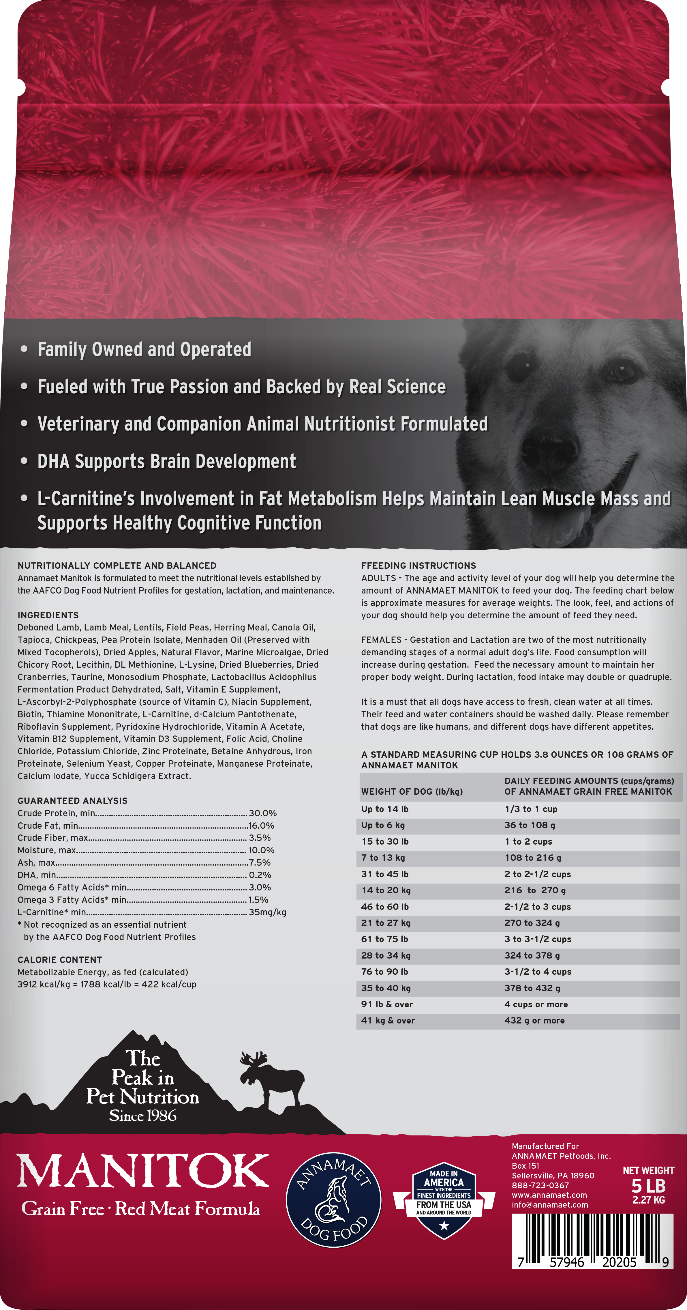 Annamaet Grain Free Dry Dog Food - High Protein, Natural Ingredients for All Breeds & Ages - Perfect for Active Dogs & Sensitive Stomachs