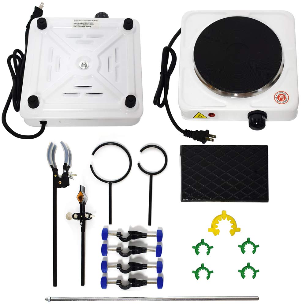 1000ml Essential Oil Distillation Kit with Hot Plate & Graham Condenser - 24/40 Joint Glassware Set for Aromatherapy, Herbal Extraction & Home Distilling | Includes Separating Funnel & Water Purifier