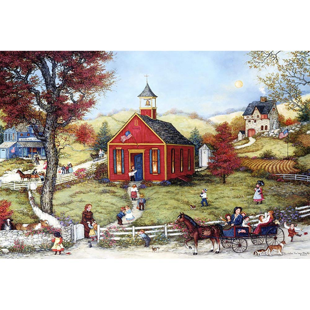 3000/4000/5000/6000 Piece Wooden Jigsaw Puzzle - American Village Oil Painting Anime Art, Educational Brain Teaser & Stress Relief Gift for Adults, Perfect for Family Game Night & Home Decor