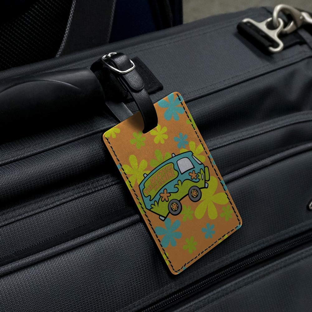 Scooby-Doo The Mystery Machine Leather Luggage Tag - Rectangle Carry-On ID Tag for Suitcases, Bags & Backpacks - Perfect for Travel, Vacation & Business Trips
