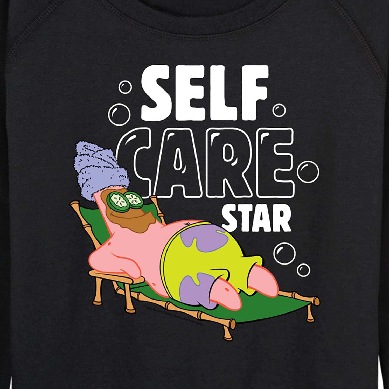 HYBRID APPAREL SpongeBob SquarePants Self Care Star Women's Lightweight French Terry Pullover Hoodie - Soft Lounge Wear for Women, Cute Cartoon Sweatshirt for Casual Outings & Relaxing at Home