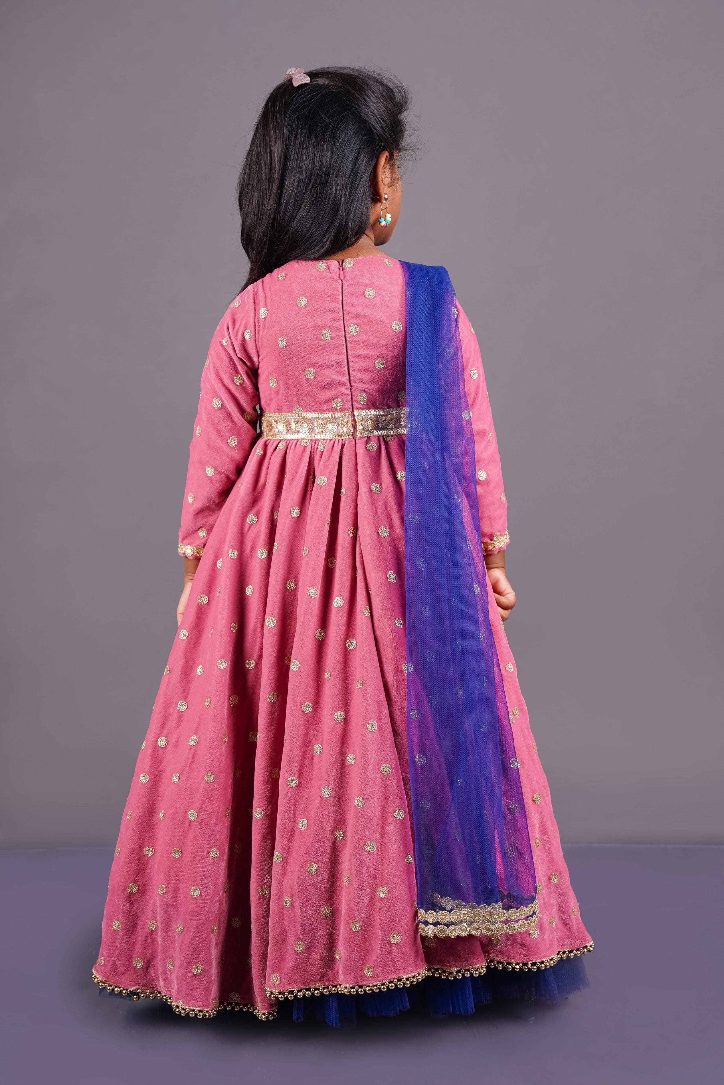 Pre Order: Elegant Pink Anarkali Dress with Matching Dupatta - Perfect for Weddings, Festivals & Special Occasions