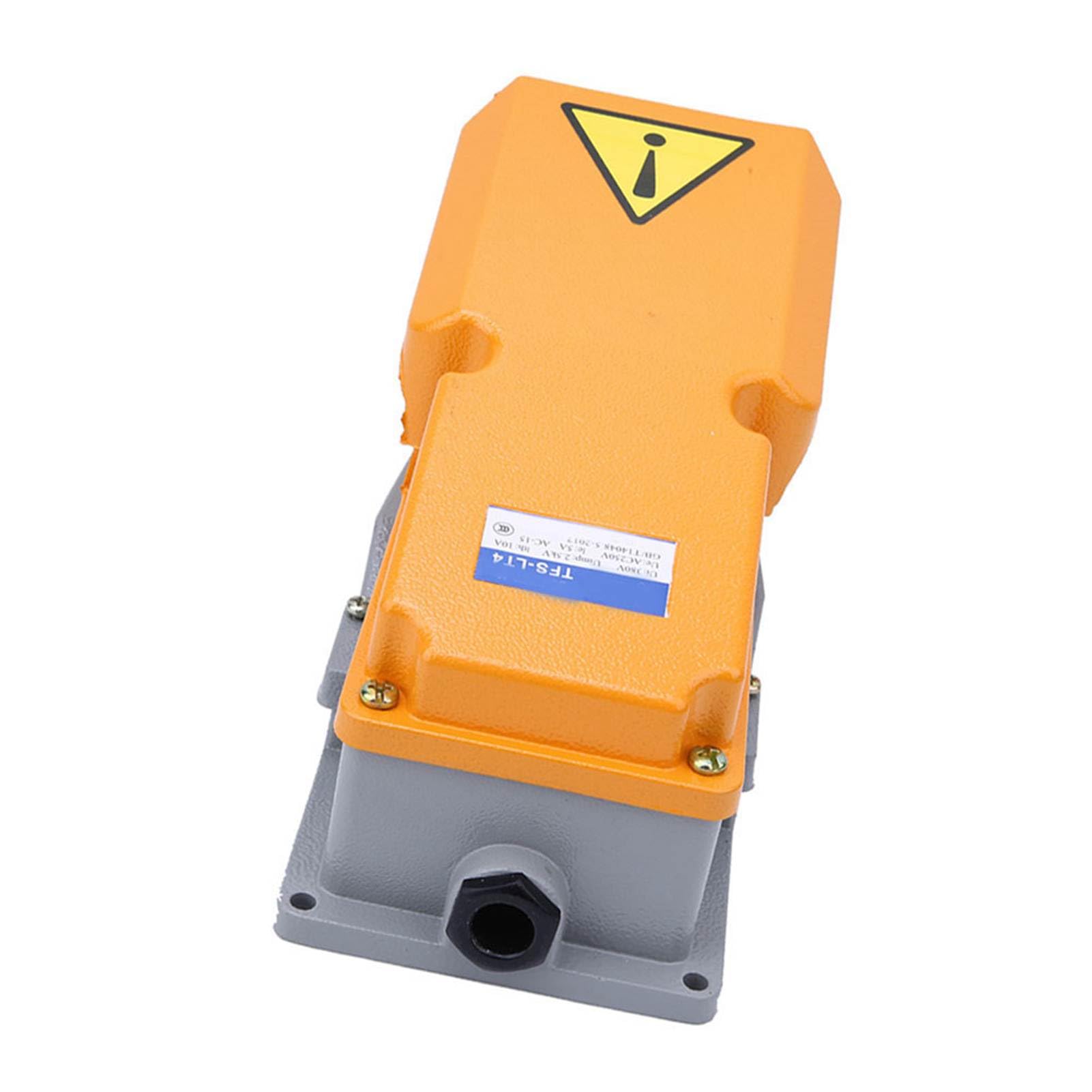 Industrial Foot Switch - Heavy Duty Aluminum Shell Momentary Foot Pedal Controller with Non-Slip Base for CNC Machines, Sewing Equipment & Workshop Tools | Perfect for Metalworking, Woodworking & Industrial Automation